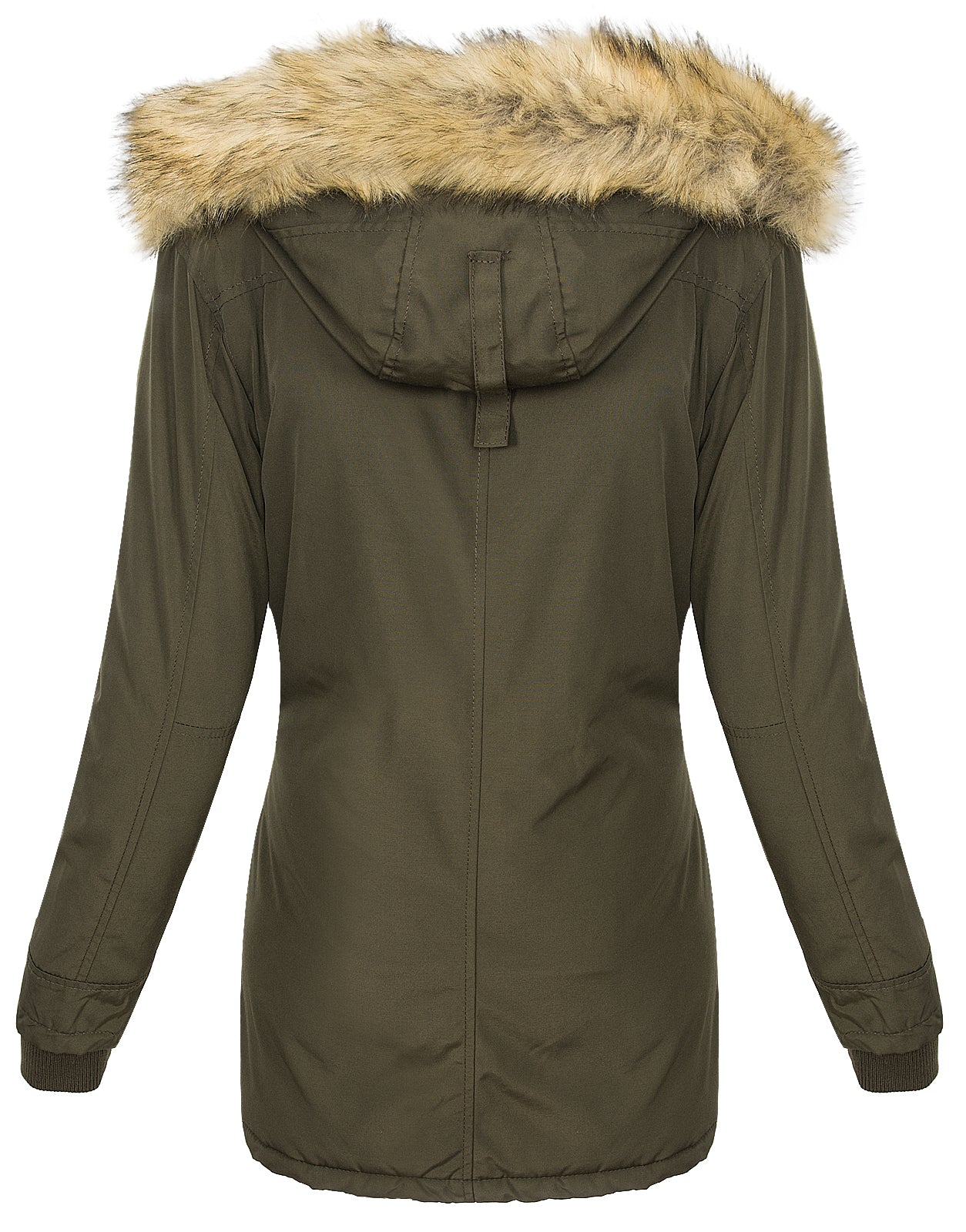 Damen Winterjacke mit Kapuze Kunstfellkragen D-374 - Image 3
