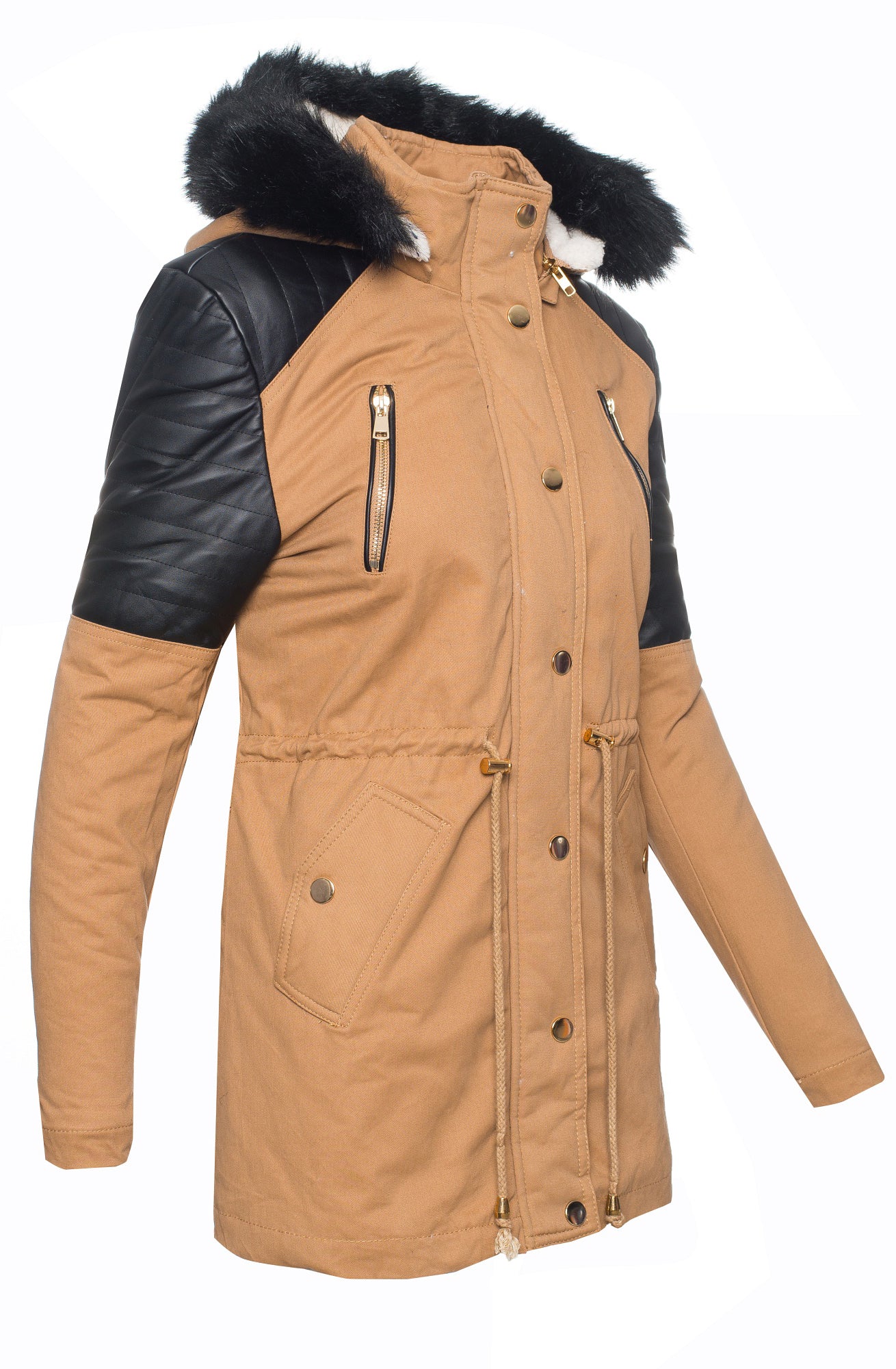 Damen Winterjacke mit Kunstfellkragen D-217 - Image 2