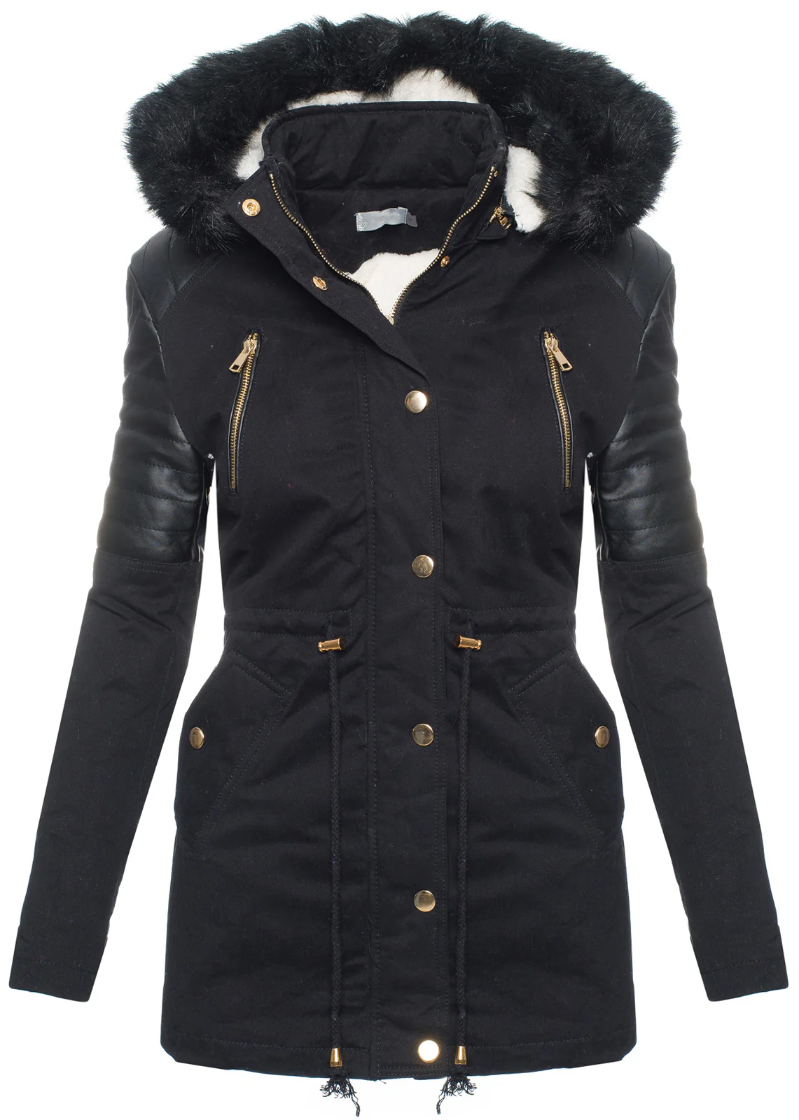Damen Winterjacke mit Kunstfellkragen D-217 - Image 4
