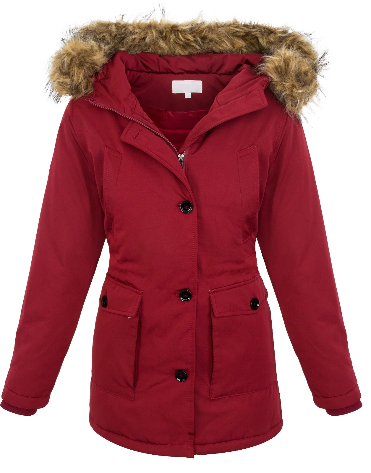 Damen Winterjacke mit Natur Kunst-Fellkragen D-376 - Image 4