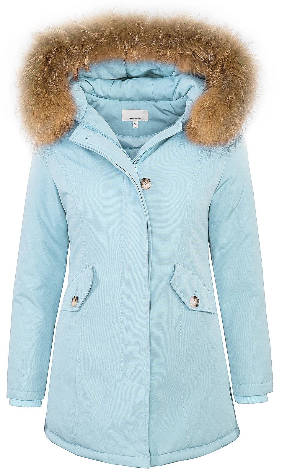 Damen Winterjacke Parka Echtfell Kapuze D-204 - Image 10