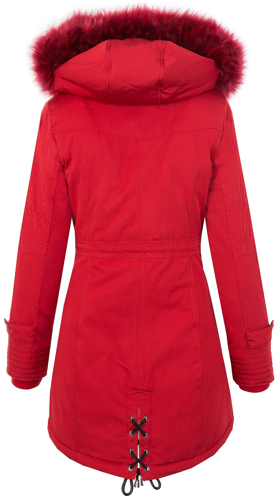 Damen Winterjacke Parka Kapuze mit Kunstfellkragen D-345 - Image 5