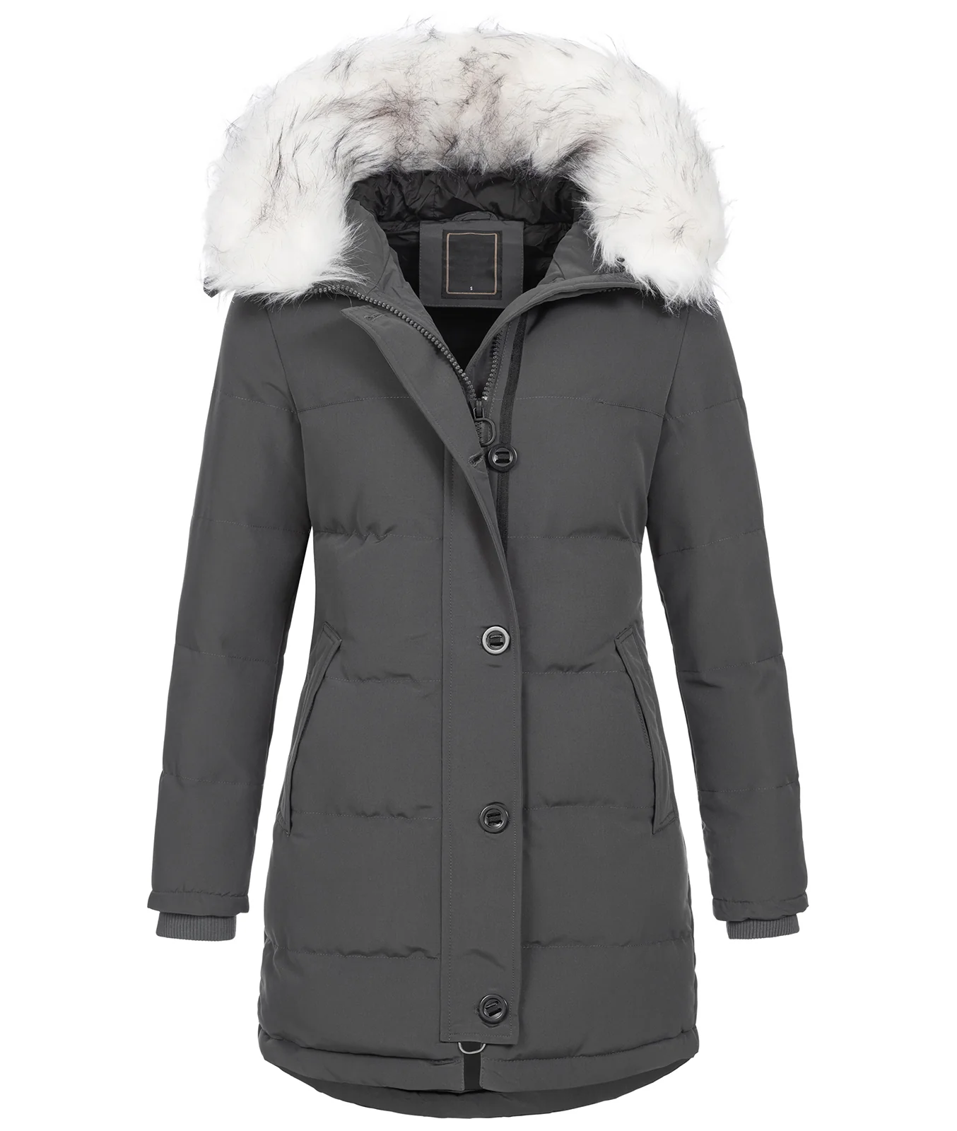 Damen Winterjacke Parka mit Kunstfellkragen D-429 - Image 18