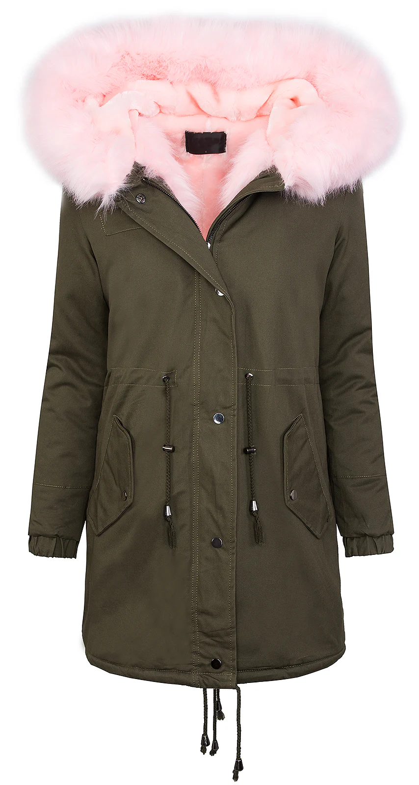 Damen Wintermantel Parka mit XXL-Kunstfellkragen gefüttert D-256 - Image 2