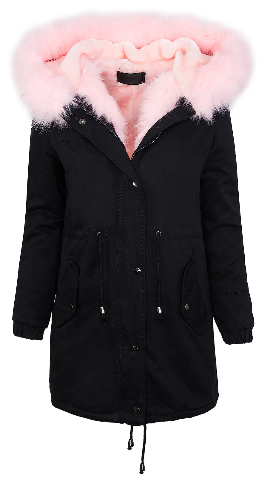 Damen Wintermantel Parka mit XXL-Kunstfellkragen gefüttert D-256 - Image 5