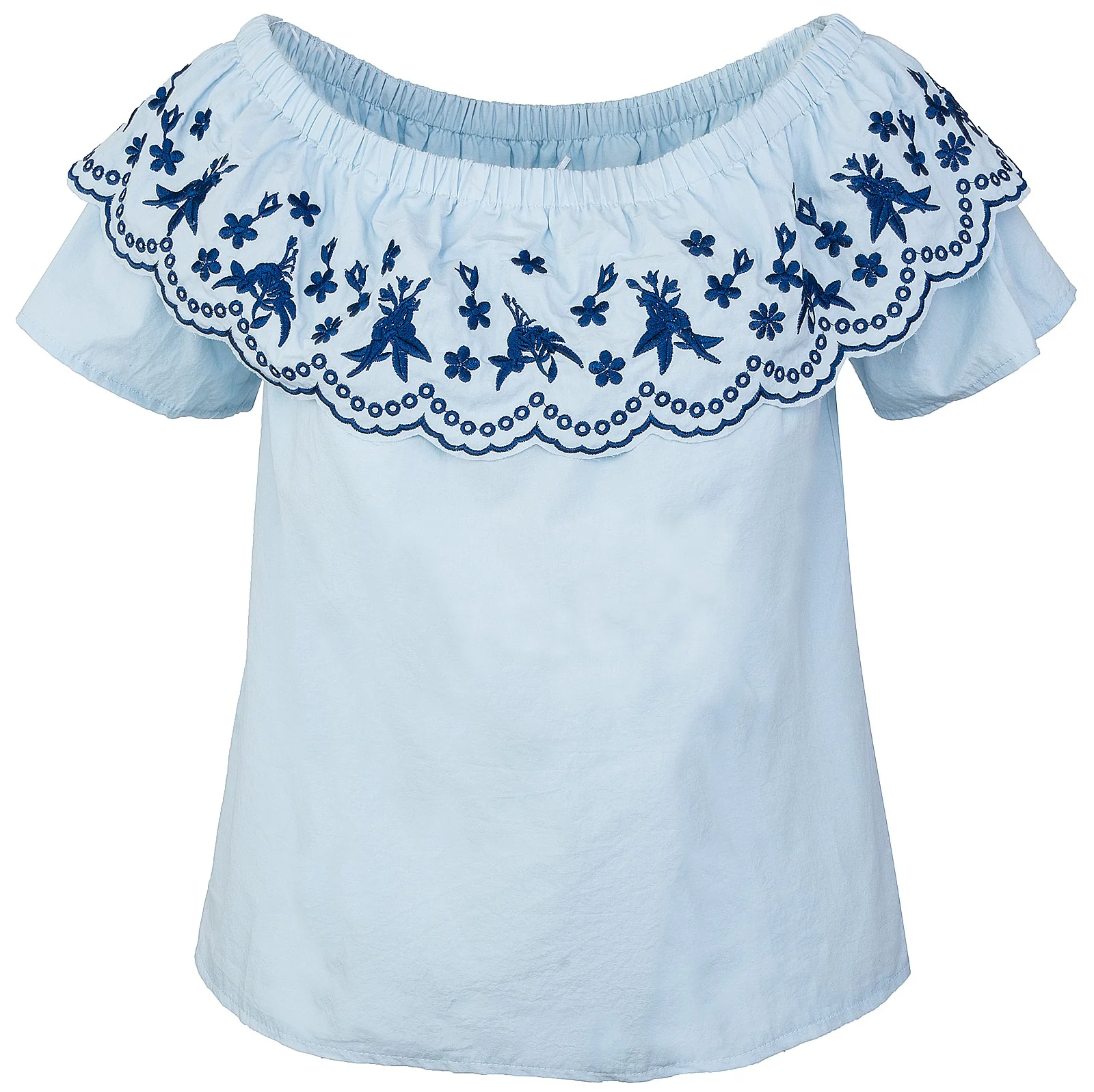 Designer Damen Bluse Top Tunika Blumenstickerei D-321 - Image 3