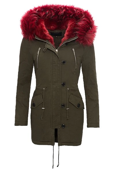 Designer Winter Mantel Parka Winter Jacke Fell Kapuze Kunstpelz Parka  D-81 - Image 2