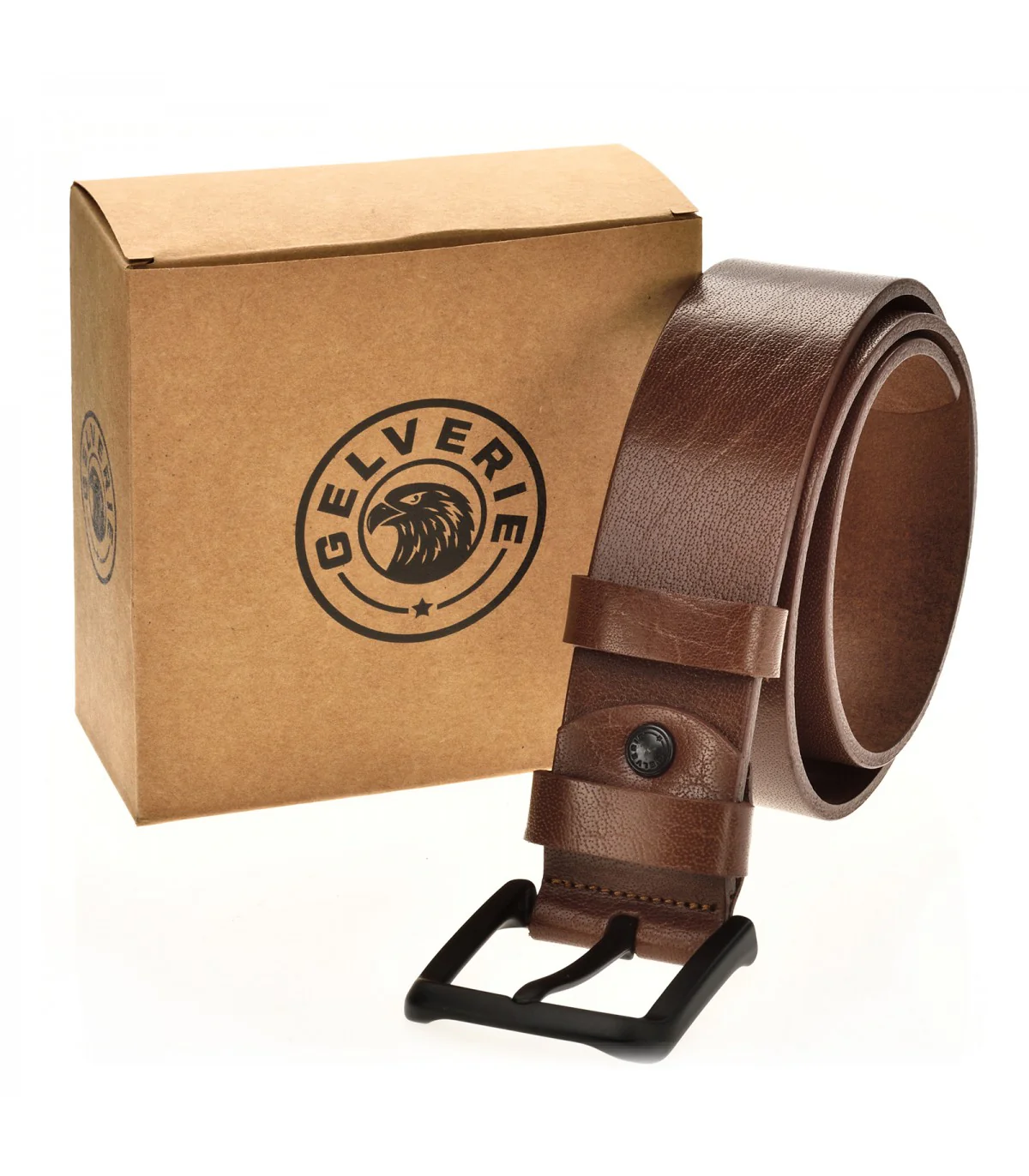 Gelverie Herren Gürtel Echt Leder Braun GG-103 - Image 2