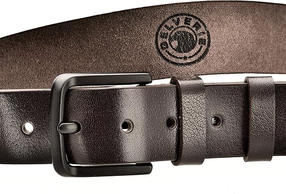 Gelverie Herren Gürtel Echt Leder Dunkelbraun GG-104 - Image 4