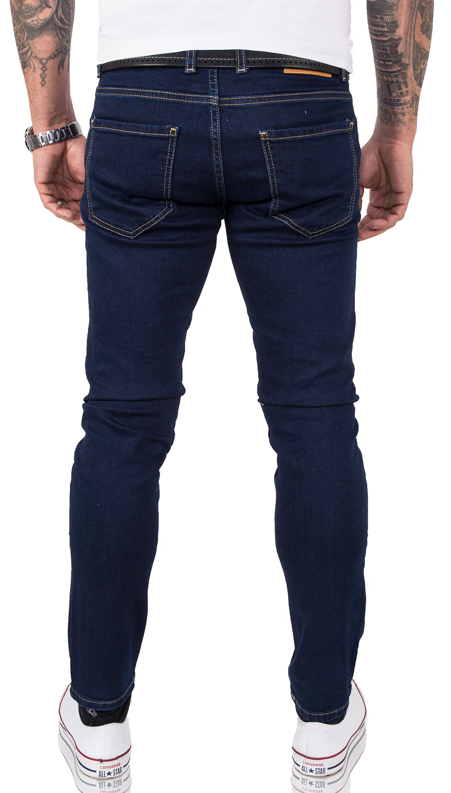 Gelverie Herren Jeans Slim Fit Dunkelblau G-102 - Image 3