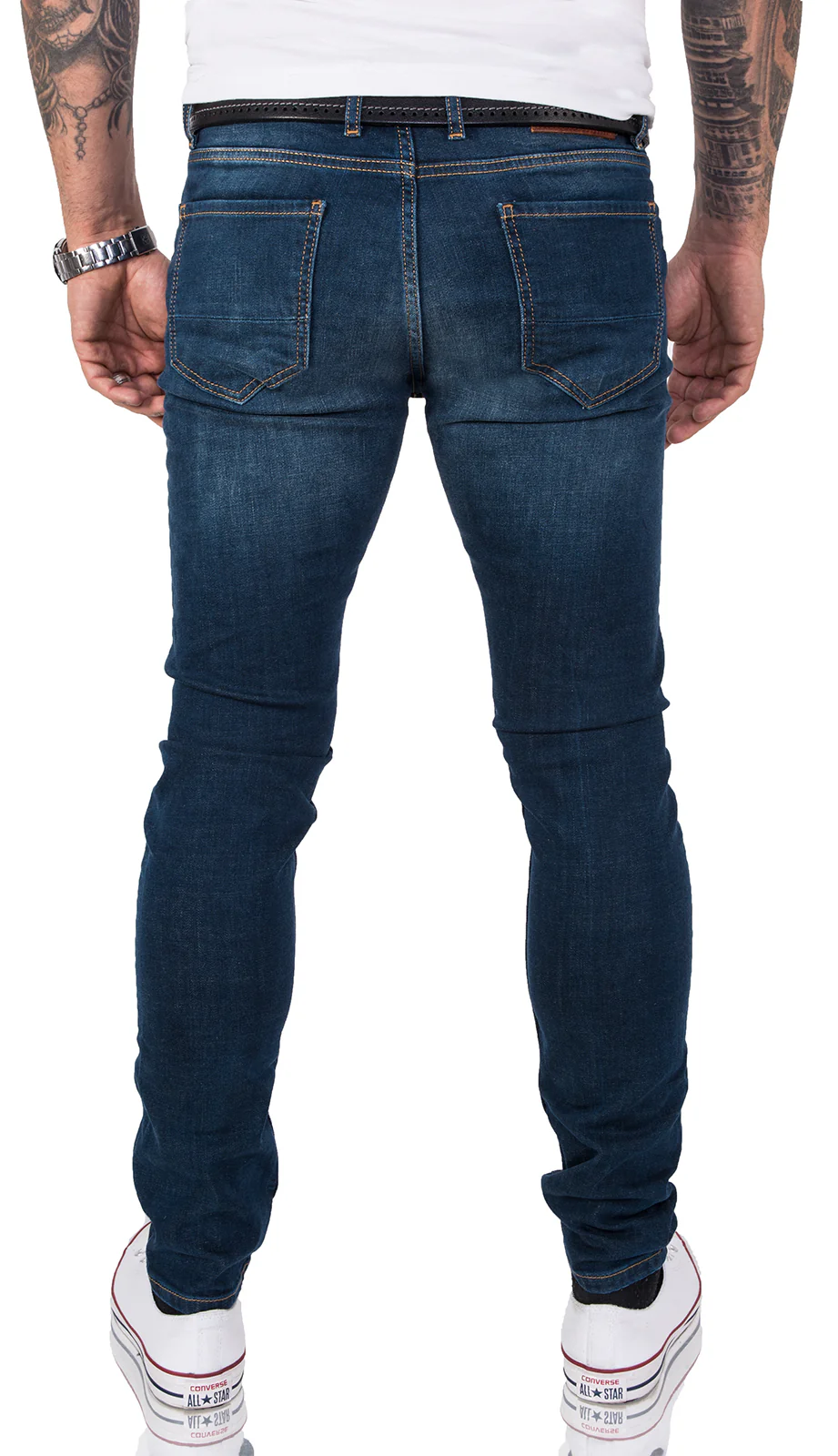 Gelverie Herren Jeans Slim Fit Dunkelblau G-202 - Image 3