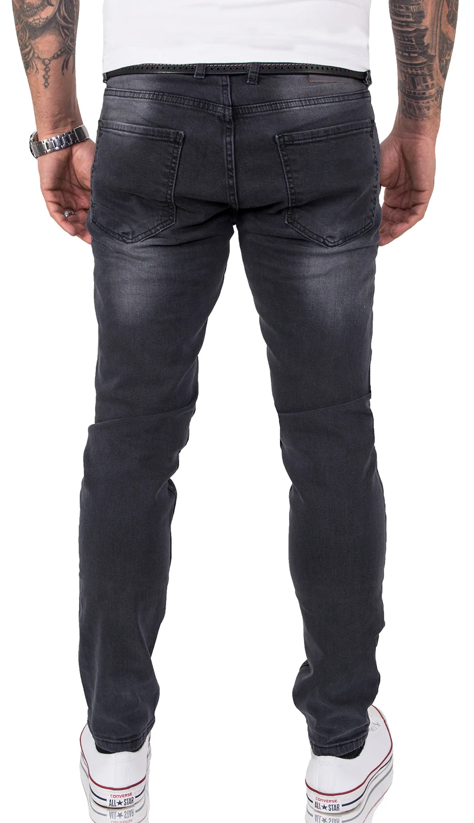 Gelverie Herren Jeans Slim Fit Dunkelgrau G-105 - Image 3