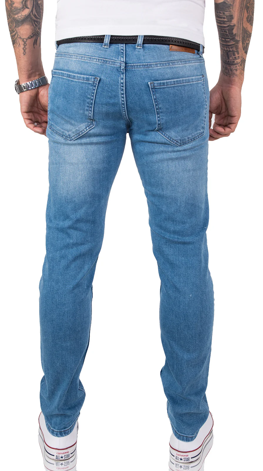 Gelverie Herren Jeans Slim Fit Hellblau G-101 - Image 3