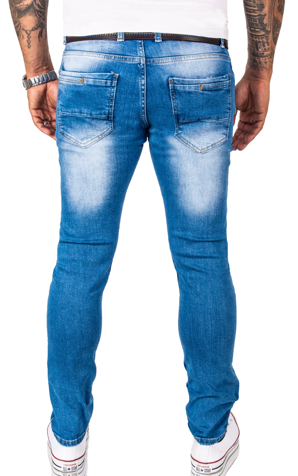 Gelverie Herren Jeans Slim Fit Hellblau G-203 - Image 3