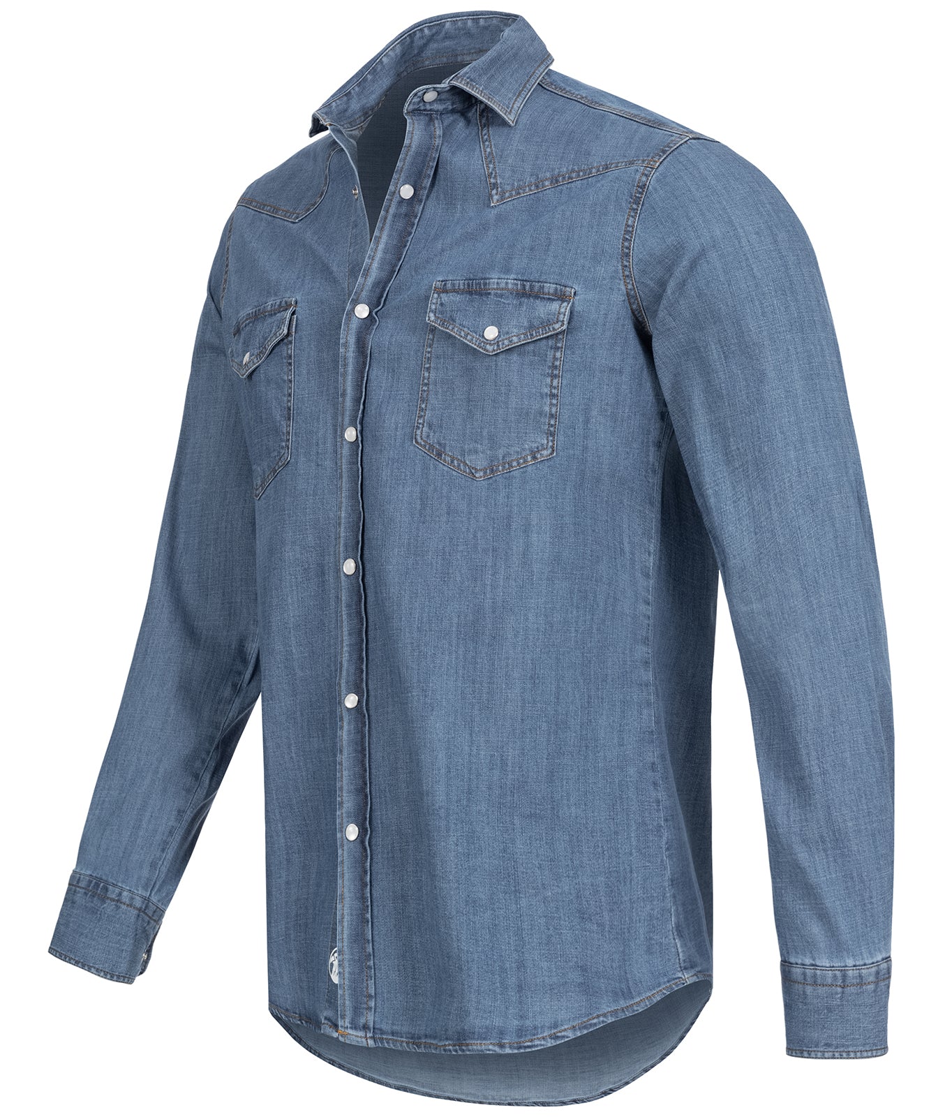 Gelverie Herren Jeanshemd Kentkragen Blau GH-103 - Image 2