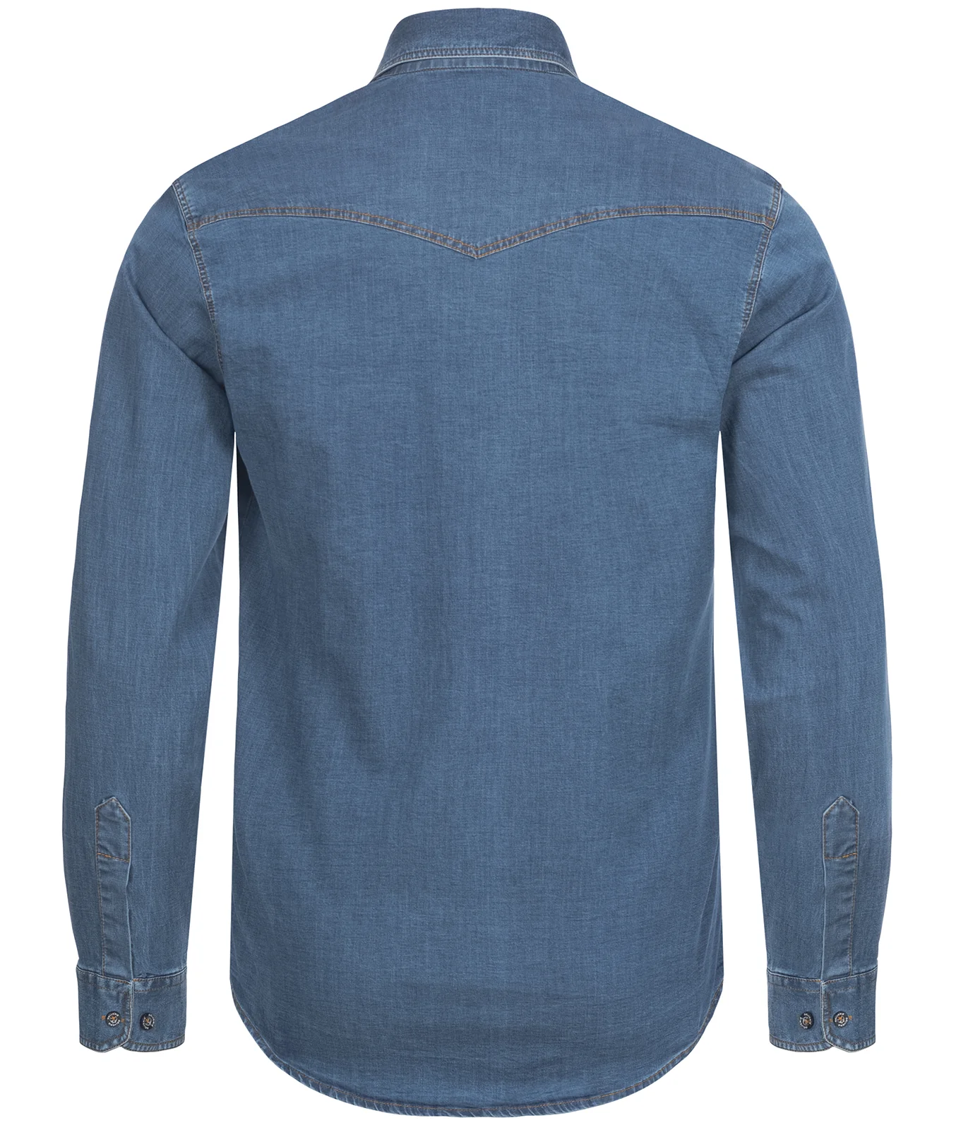 Gelverie Herren Jeanshemd Kentkragen Hellblau GH-104 - Image 3