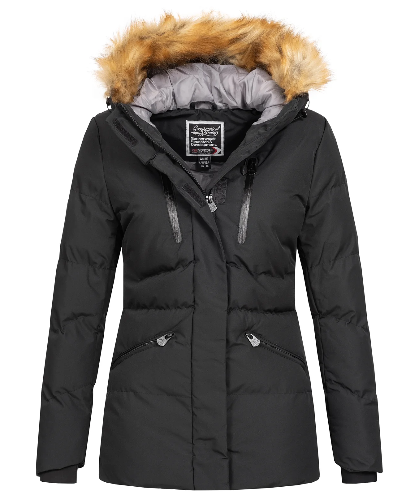Geographical Norway Damen Winter Jacke mit Kunstfellkragen D-437 - Image 7