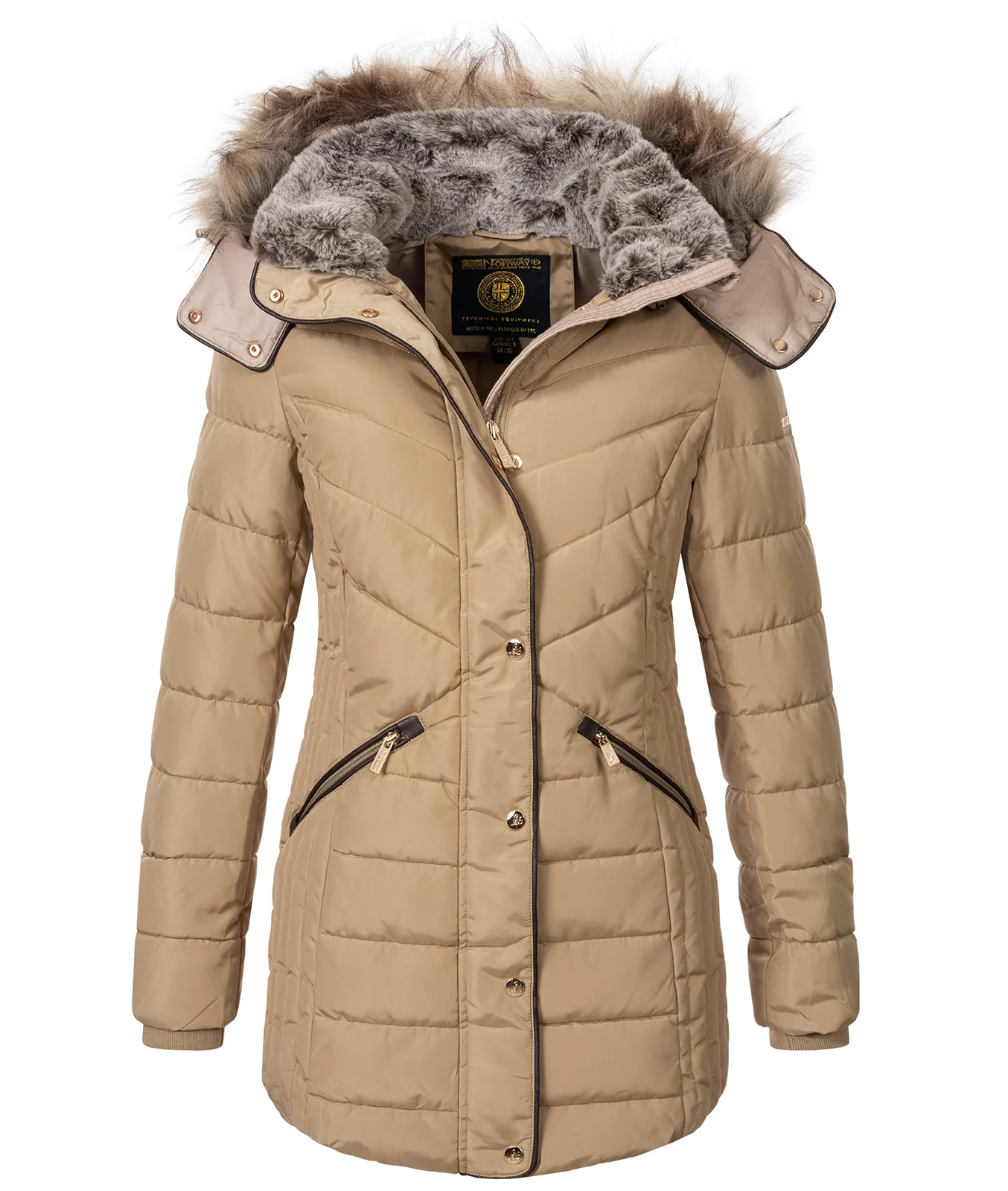 Geographical Norway Damen Winter Jacke mit Kunstfellkragen D-456 - Image 11