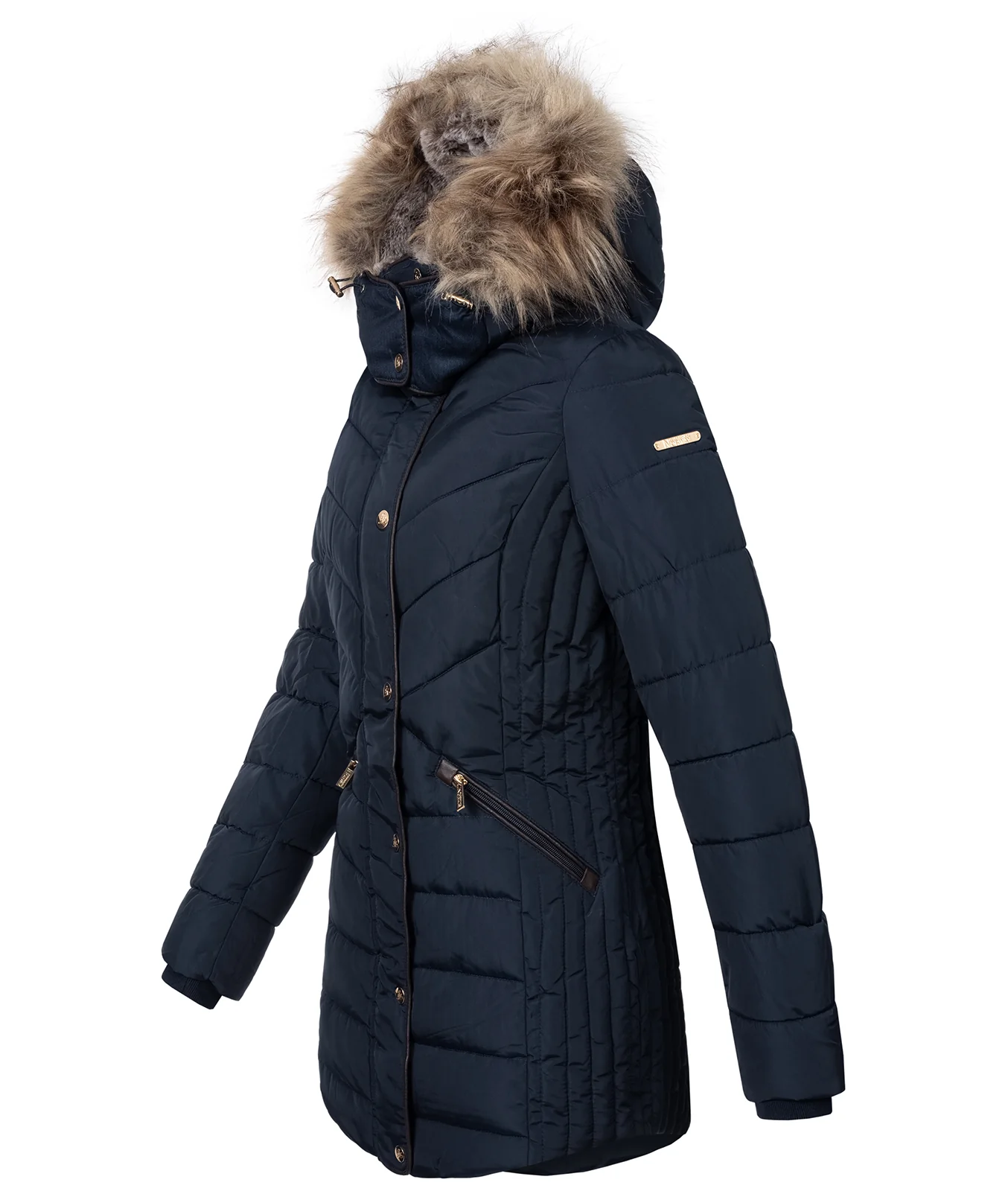 Geographical Norway Damen Winter Jacke mit Kunstfellkragen D-456 - Image 2