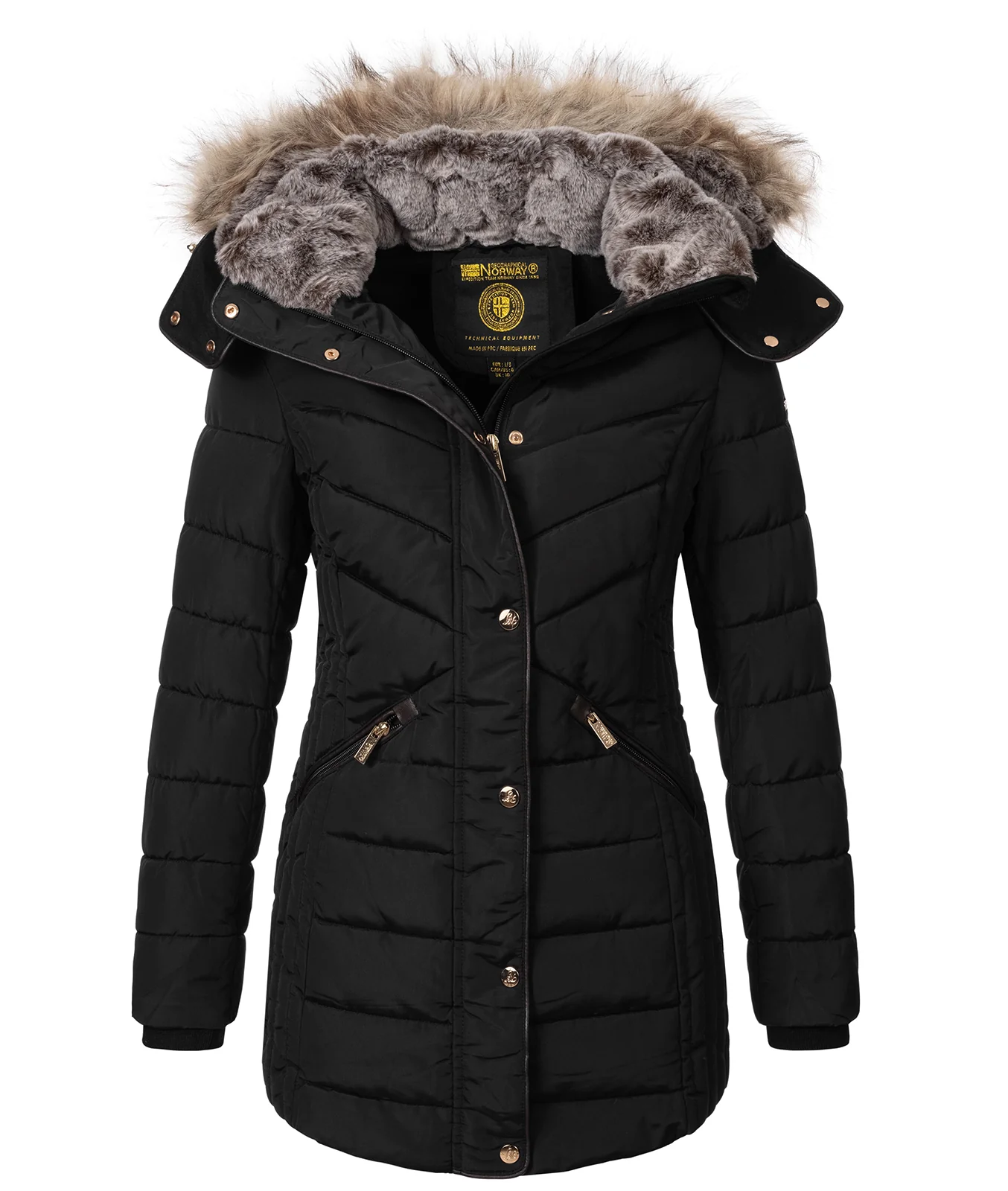 Geographical Norway Damen Winter Jacke mit Kunstfellkragen D-456 - Image 8
