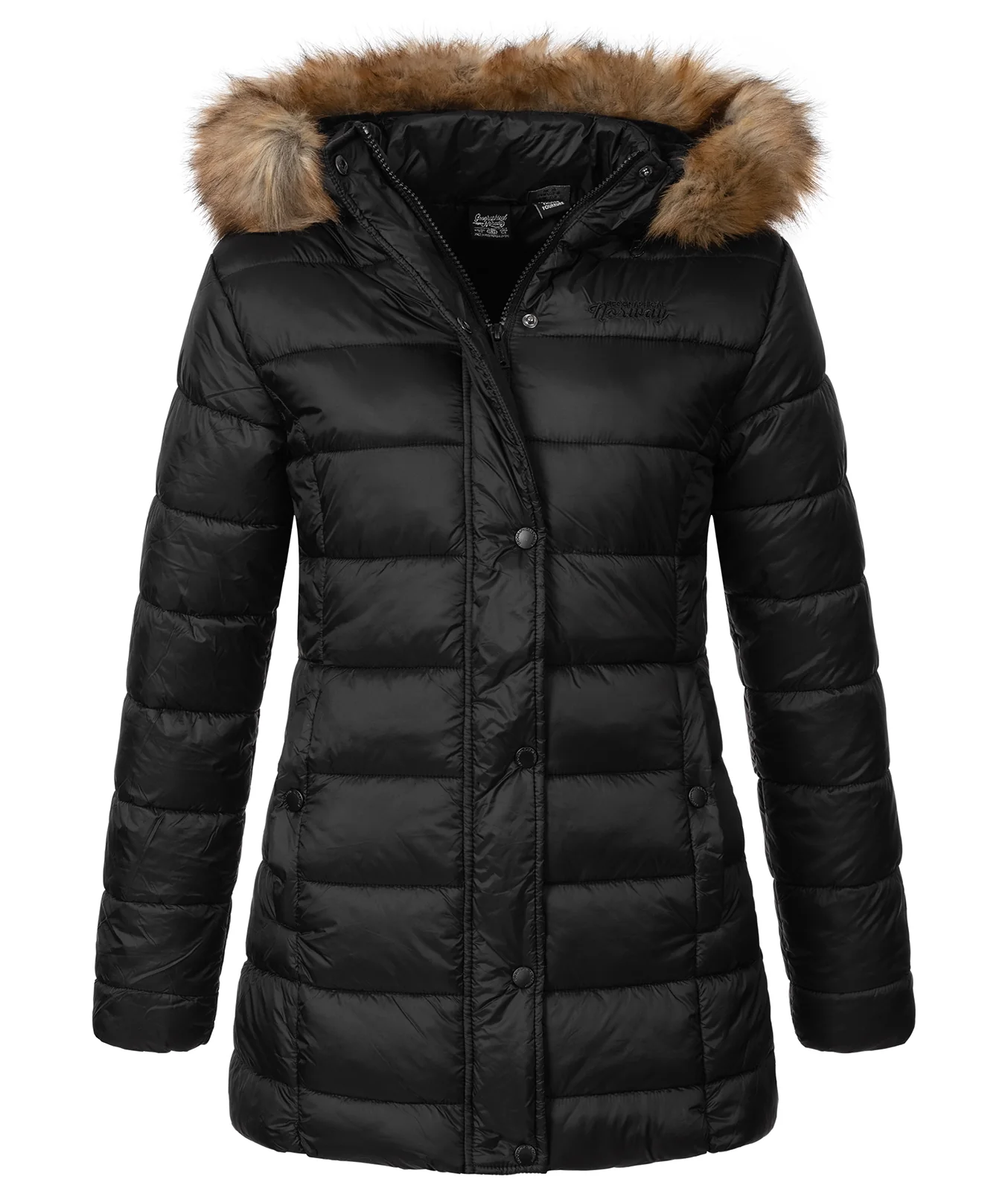 Geographical Norway Damen Winter Jacke mit Kunstfellkragen D-458