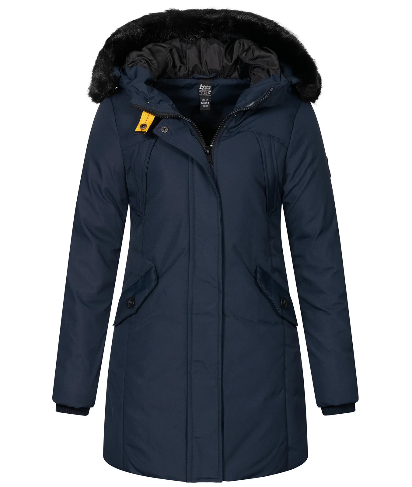 Geographical Norway Damen Winter Mantel mit Kunstfellkragen D-450