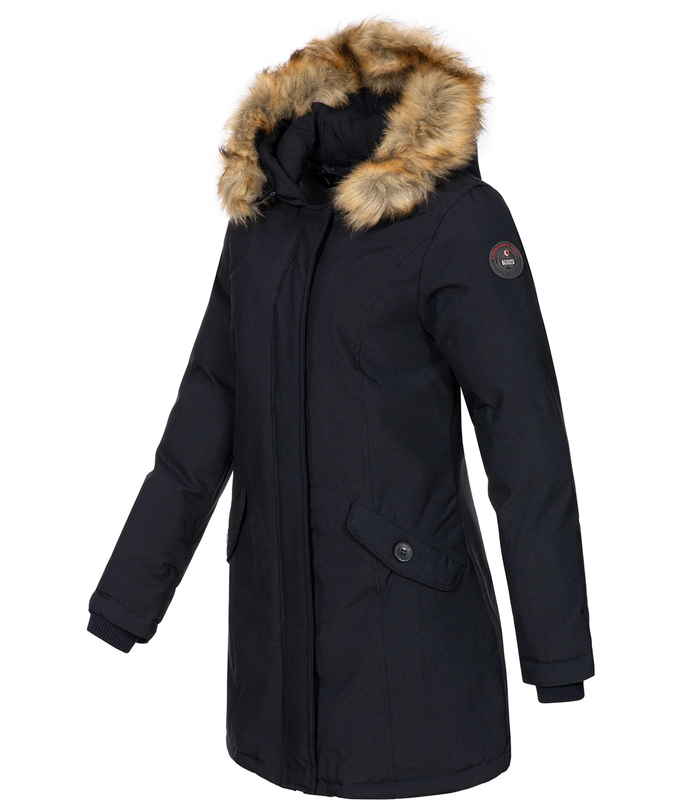 Geographical Norway Damen Winter Mantel mit Kunstfellkragen D-451 - Image 2