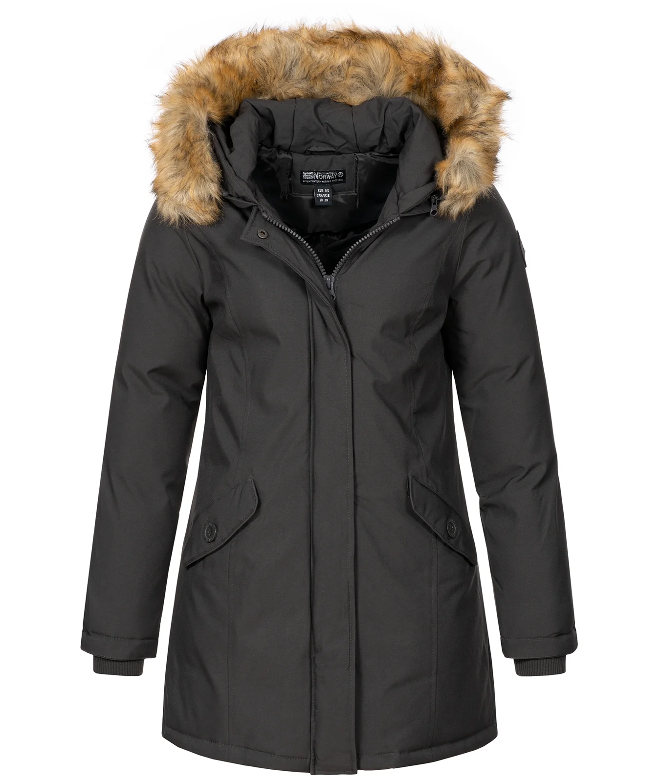 Geographical Norway Damen Winter Mantel mit Kunstfellkragen D-451 - Image 7