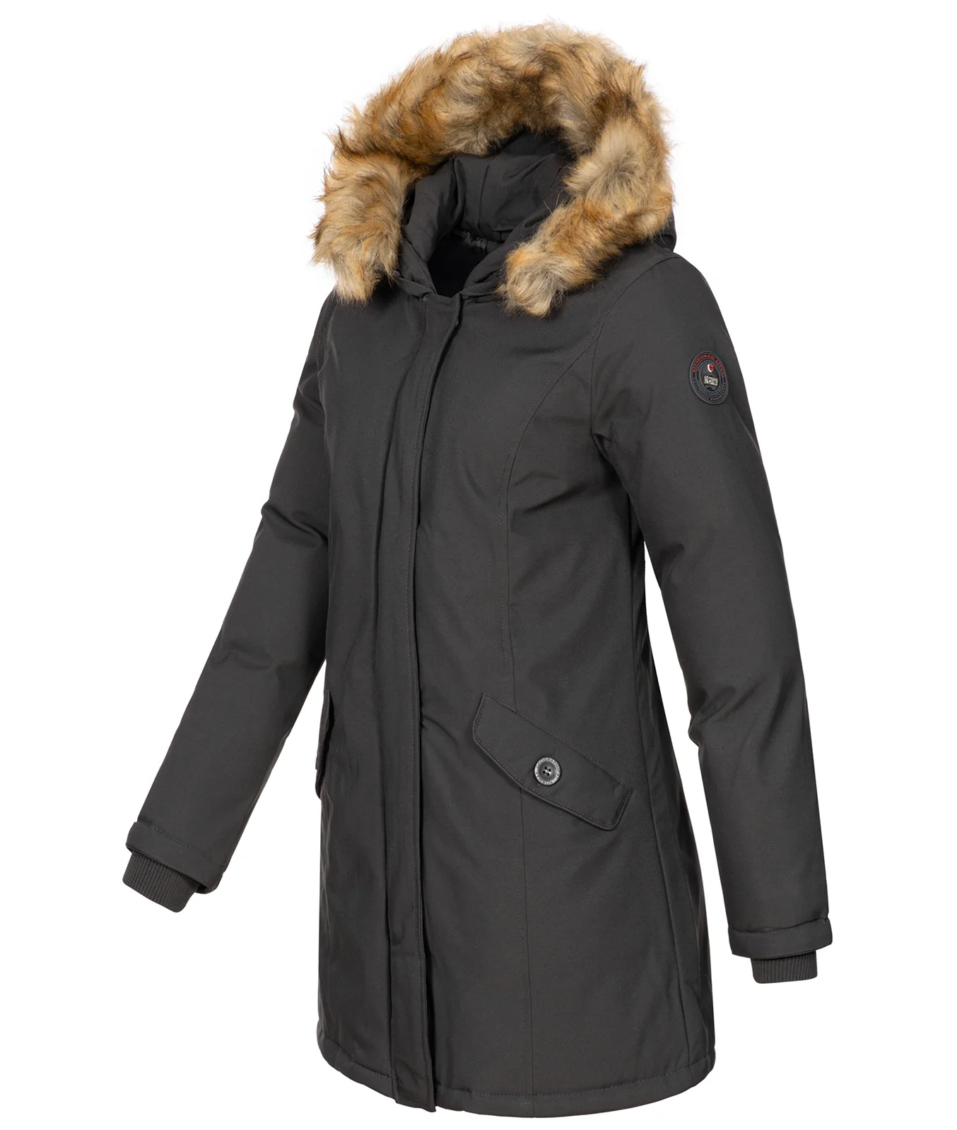 Geographical Norway Damen Winter Mantel mit Kunstfellkragen D-451 - Image 8