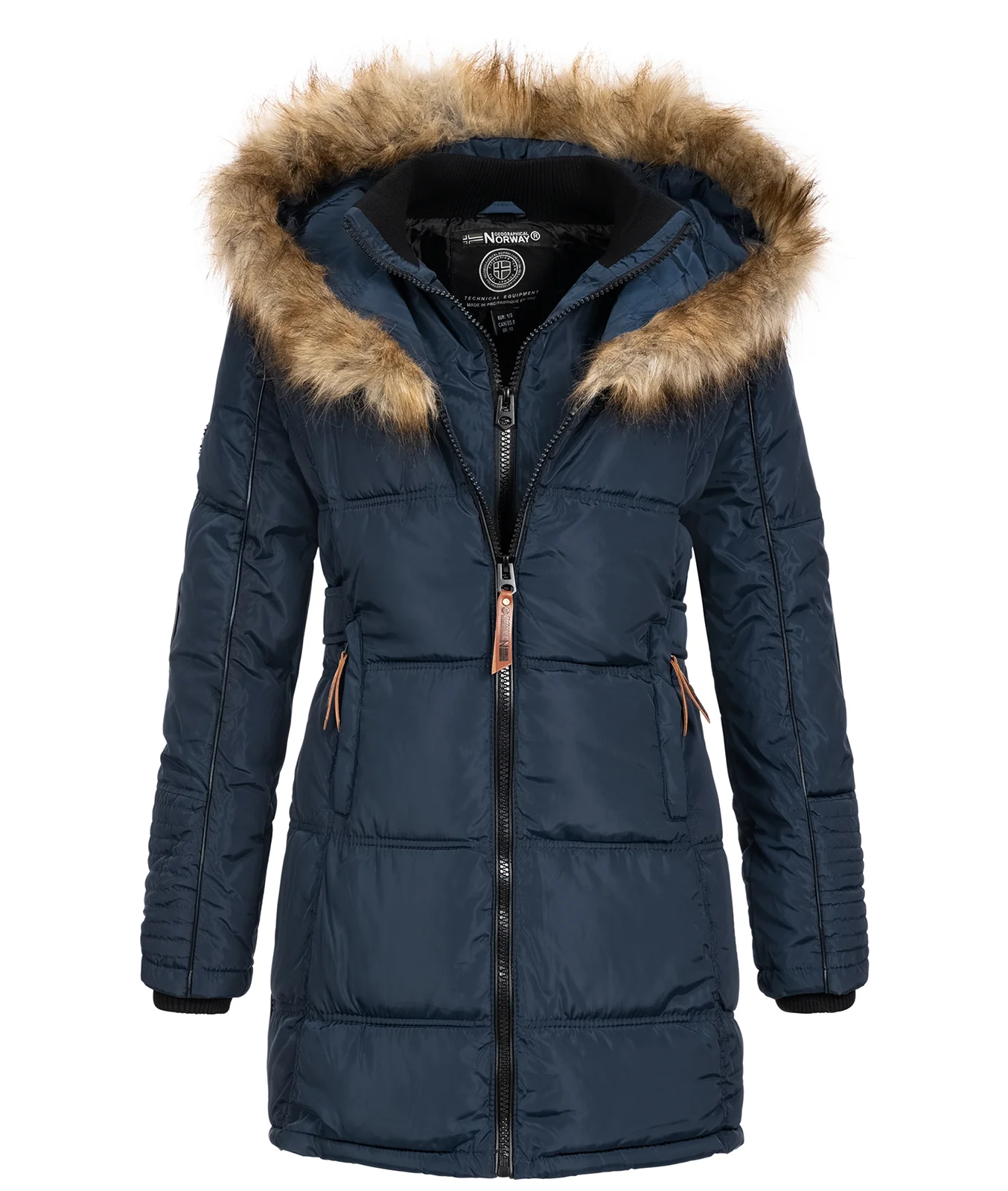 Geographical Norway Damen Winter Mantel mit Kunstfellkragen D-454