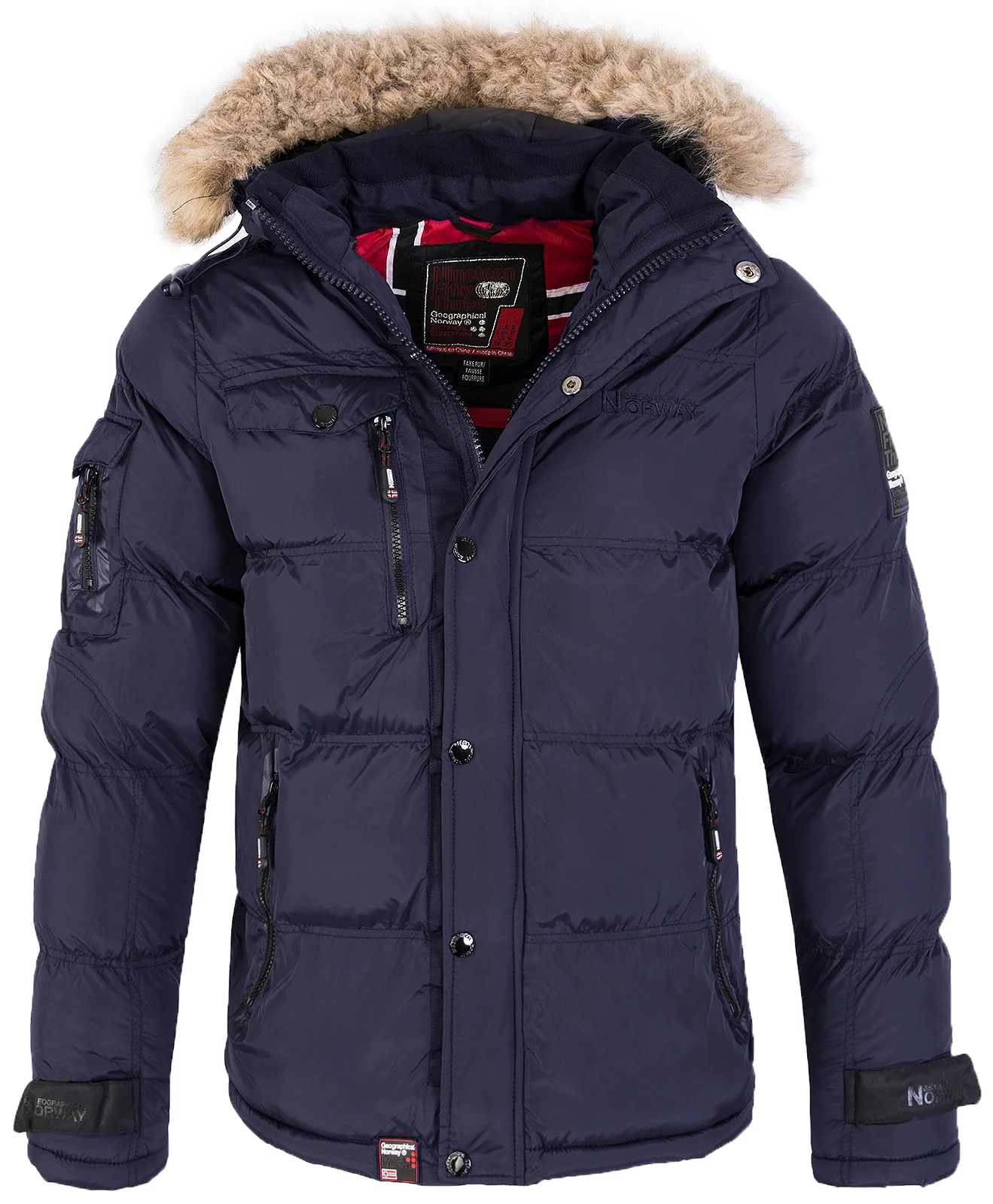 Geographical Norway Herren Winter Jacke Kunstfellkragen H-214 - Image 7