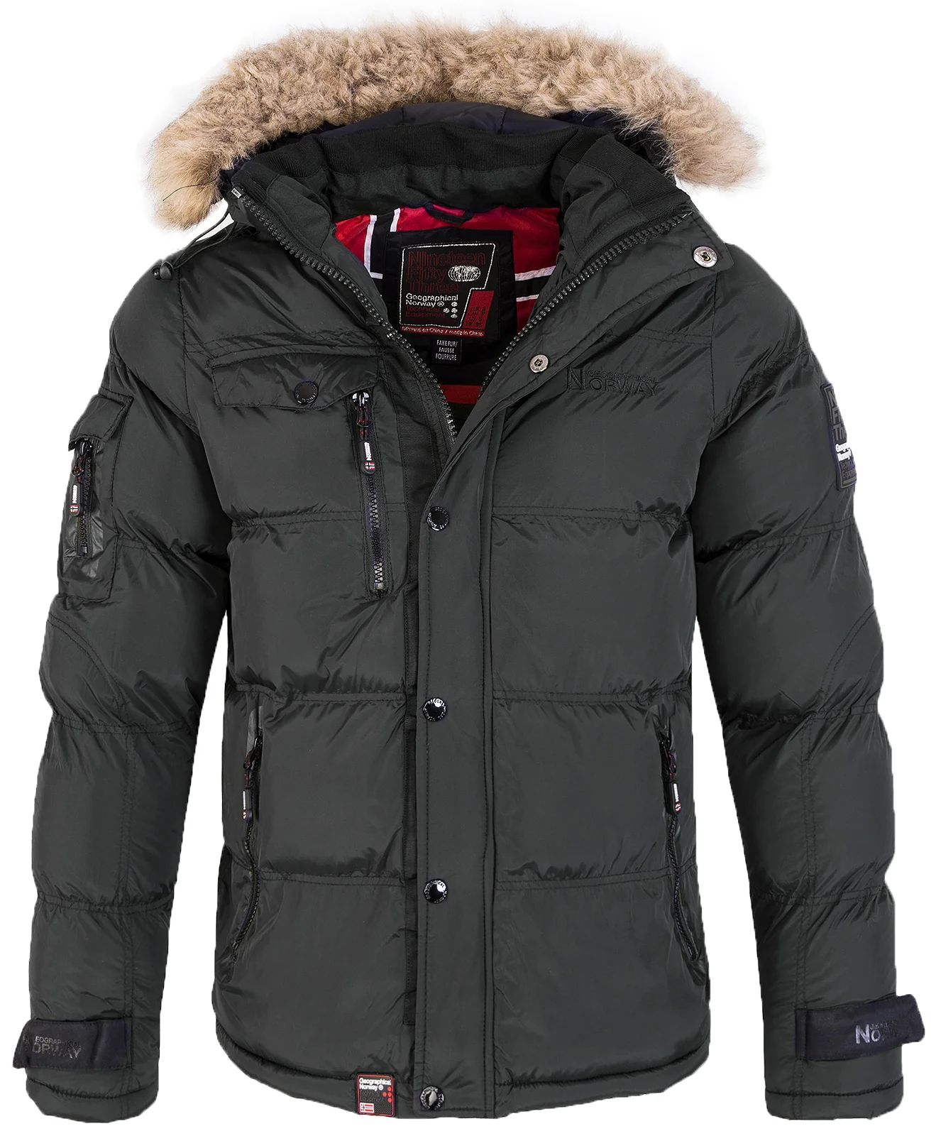 Geographical Norway Herren Winter Jacke Kunstfellkragen H-214 - Image 8