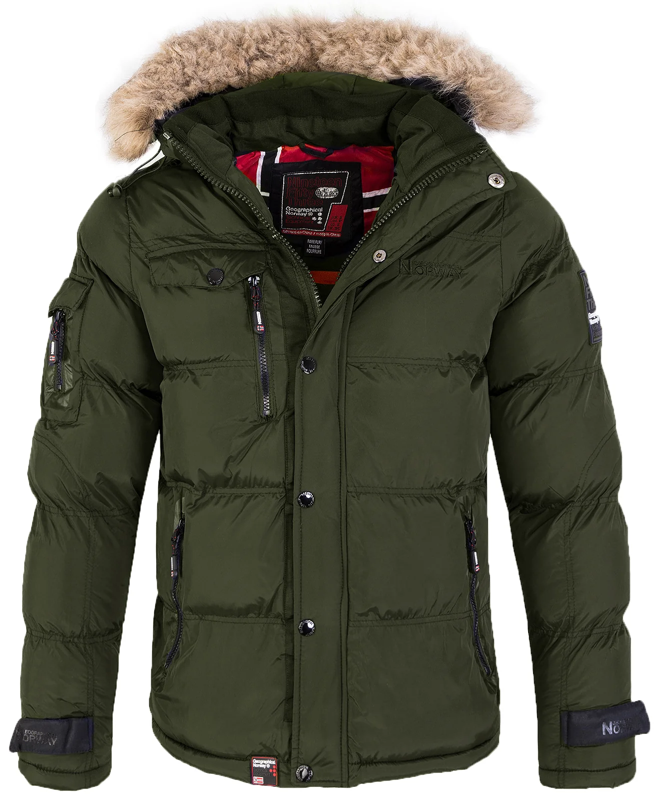 Geographical Norway Herren Winter Jacke Kunstfellkragen H-214 - Image 9