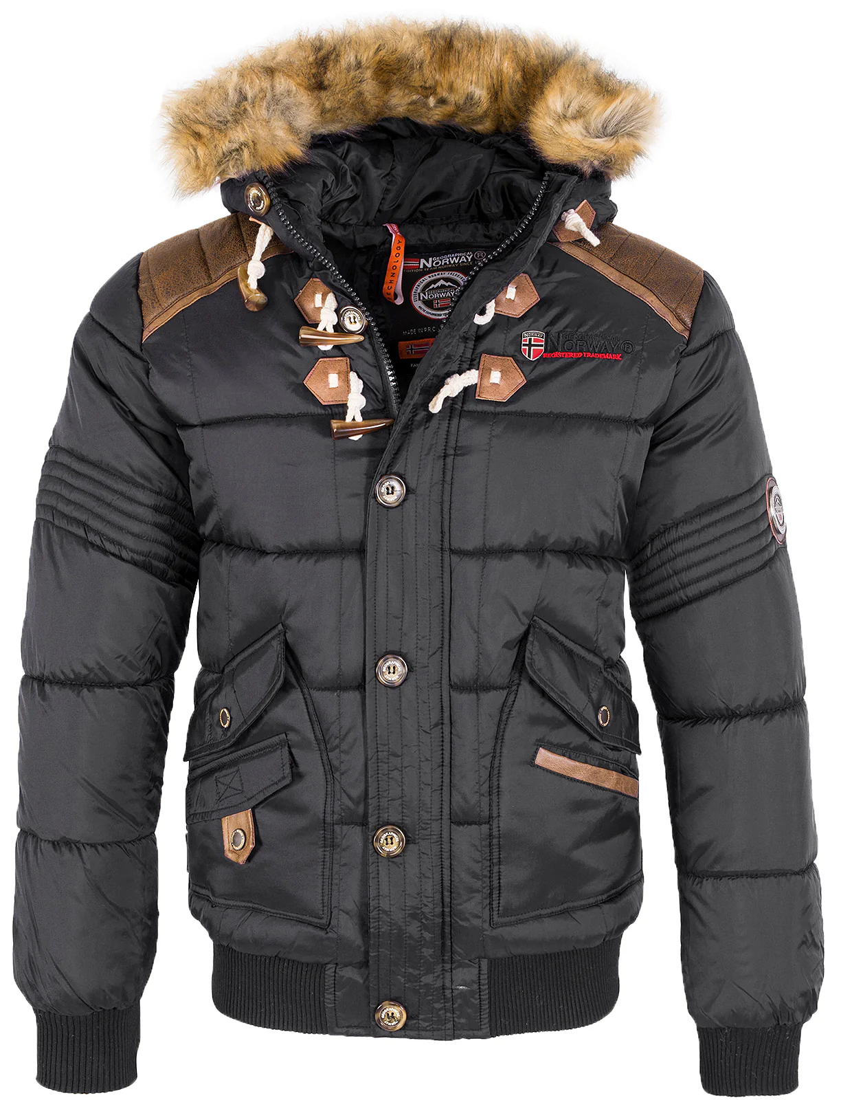 Geographical Norway Herren Winter Jacke Kunstfellkragen H-216 - Image 8
