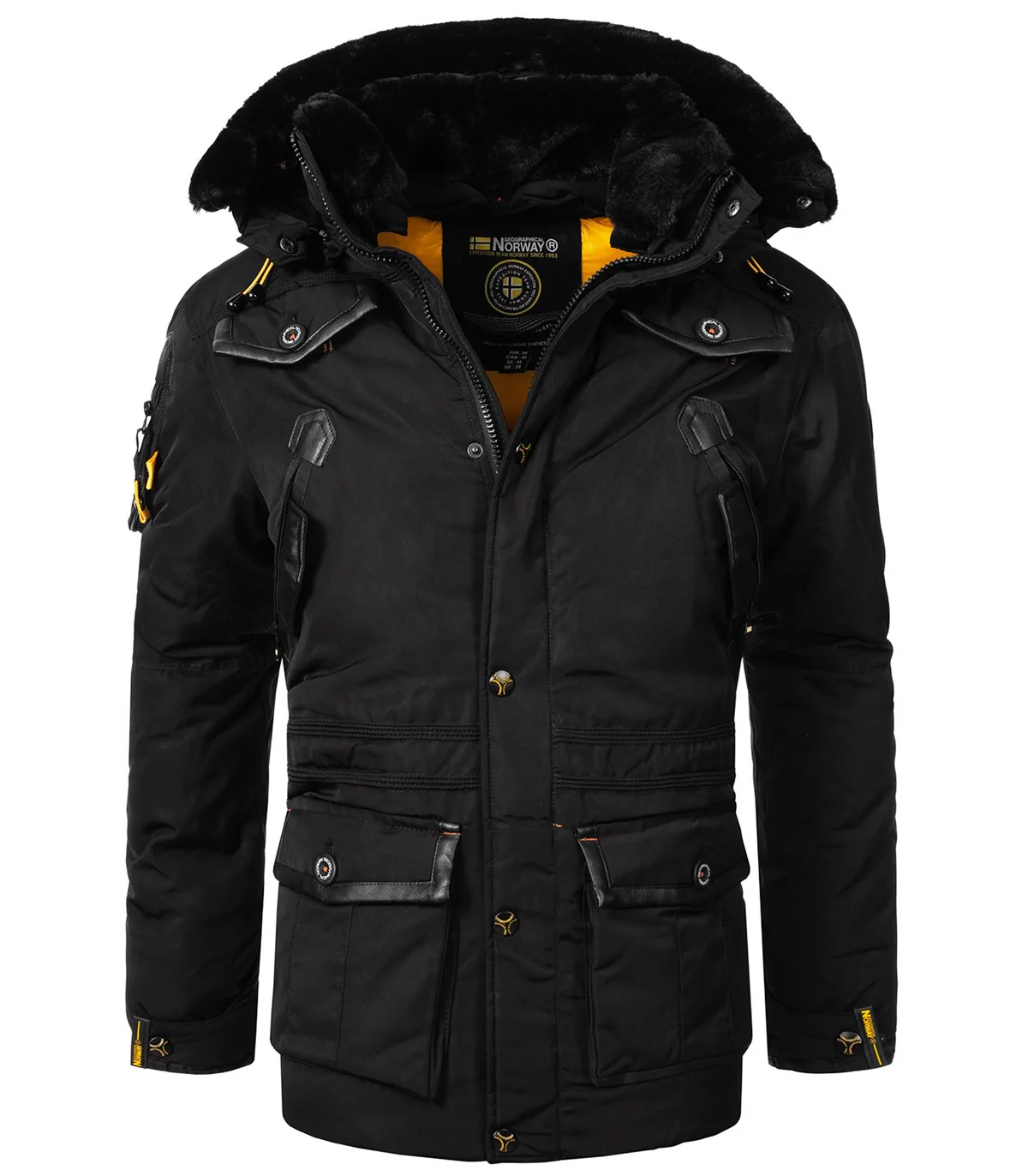 Geographical Norway Herren Winter Jacke mit Kunstfellkragen H-259 - Image 4