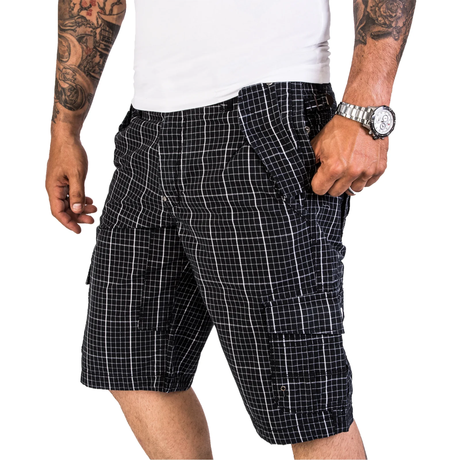 Herren Cargo Shorts Kariert H-188 - Image 2