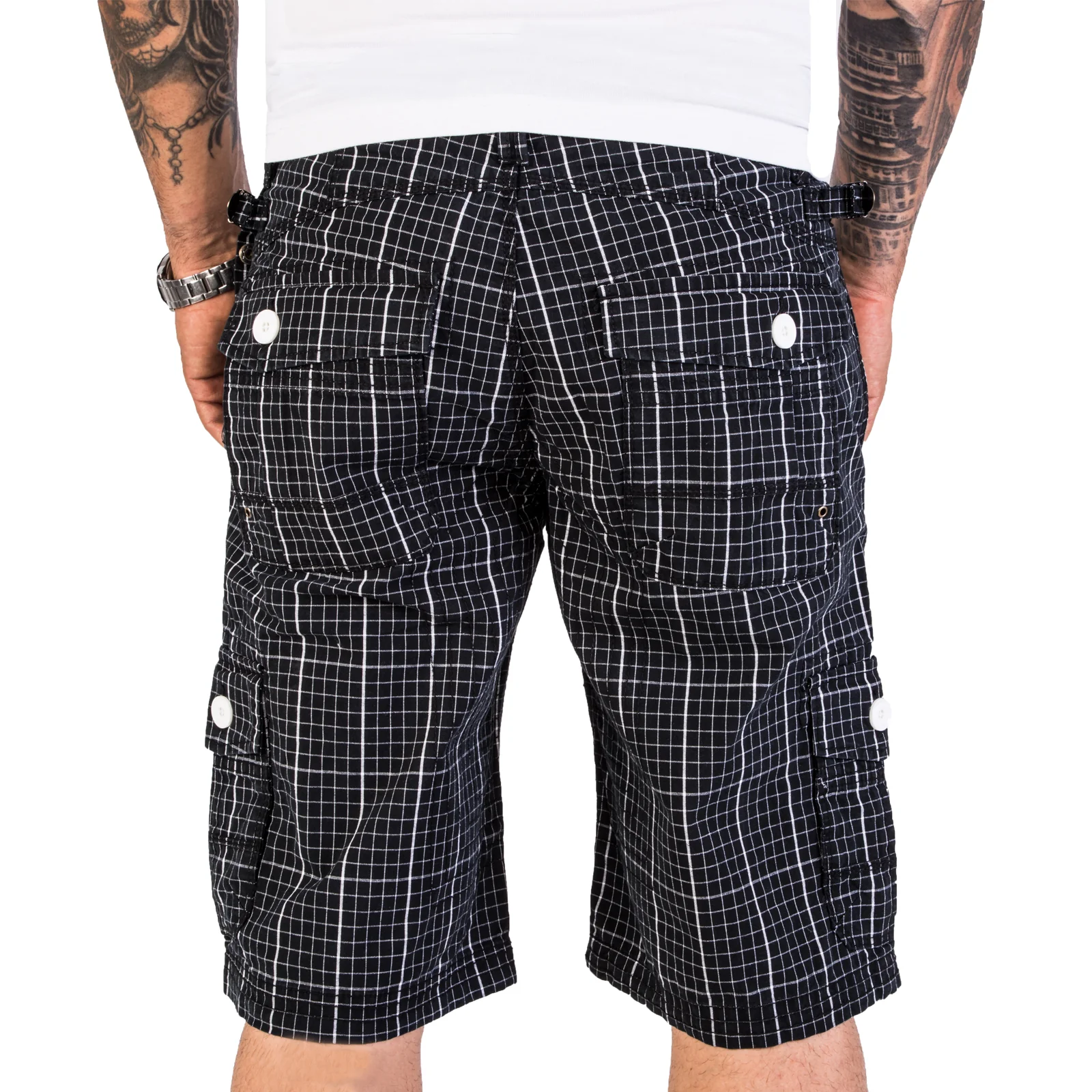 Herren Cargo Shorts Kariert H-188 - Image 3