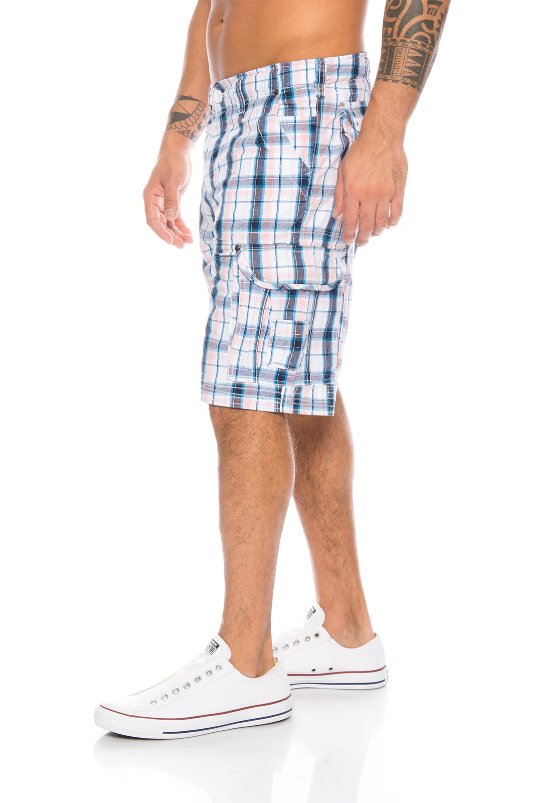 Herren Cargoshorts mit Karomuster Regular Fit H-074 - Image 15