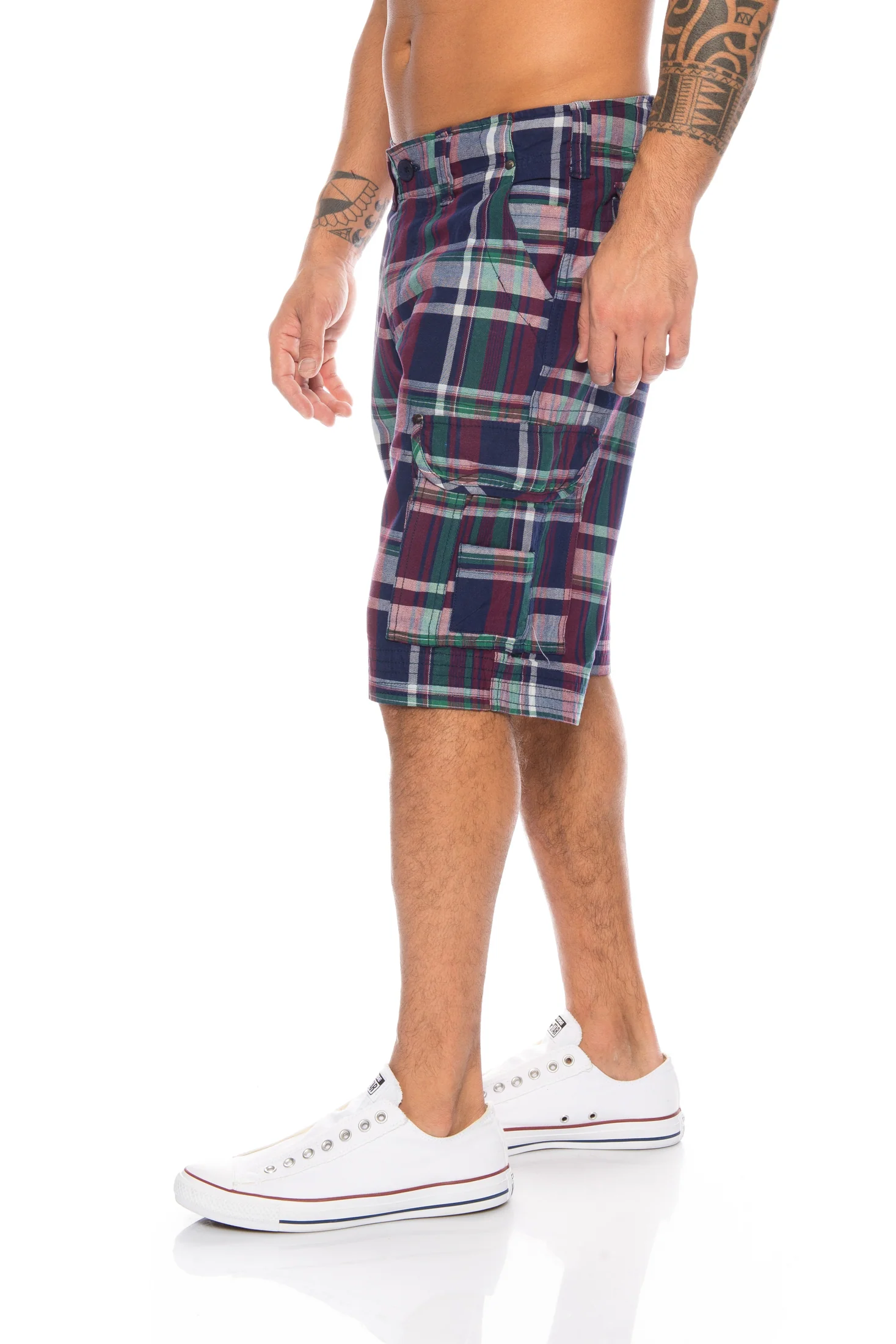 Herren Cargoshorts mit Karomuster Regular Fit H-074 - Image 2