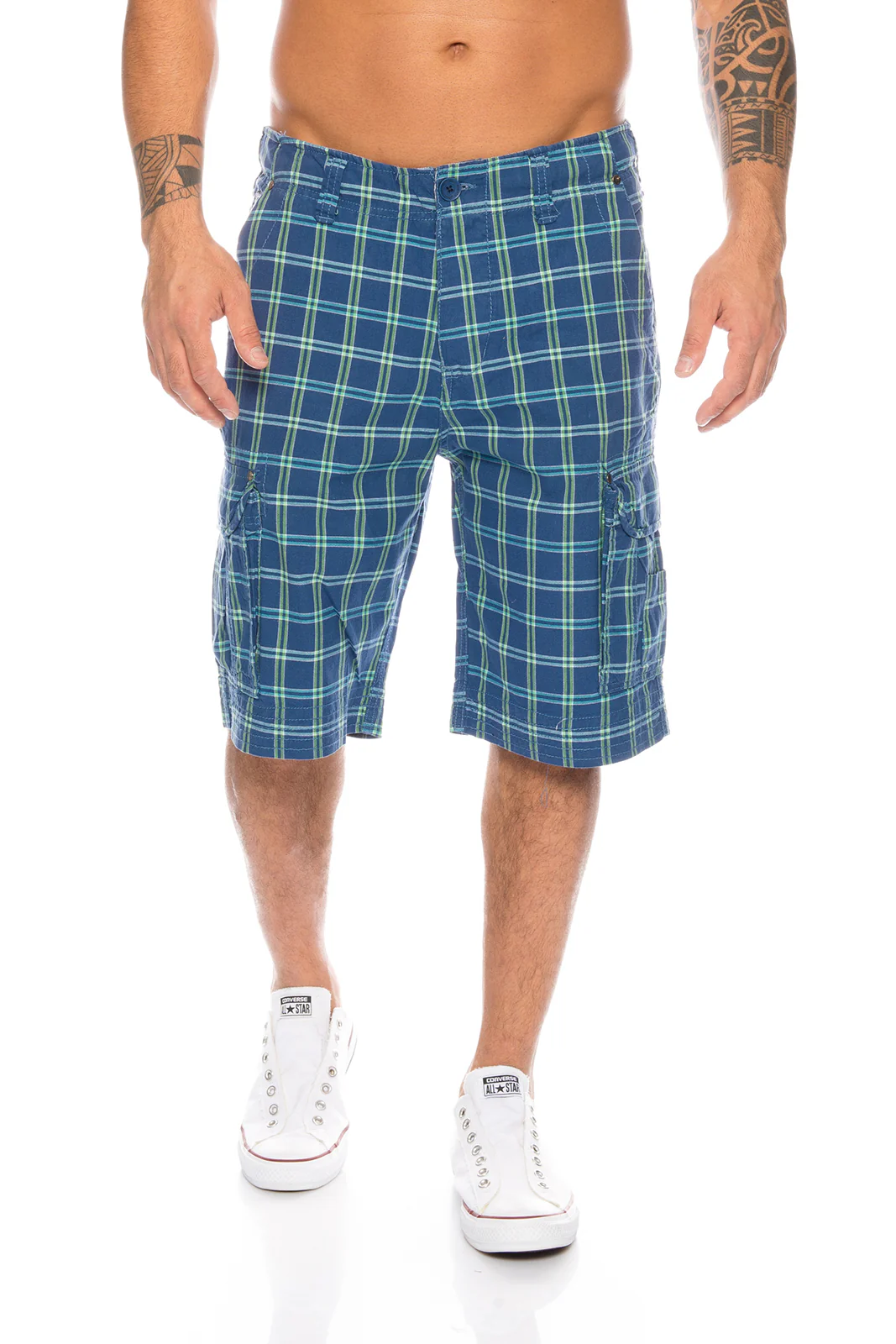 Herren Cargoshorts mit Karomuster Regular Fit H-074 - Image 4