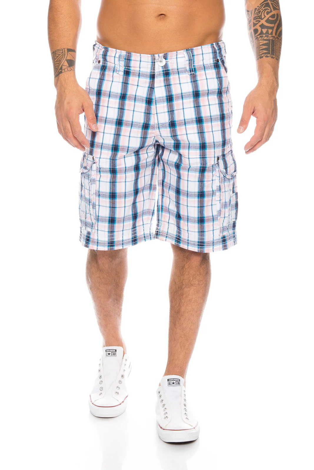 Herren Cargoshorts mit Karomuster Regular Fit H-074 - Image 5
