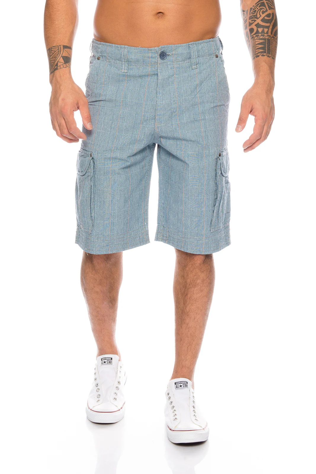 Herren Cargoshorts mit Karomuster Regular Fit H-074 - Image 7