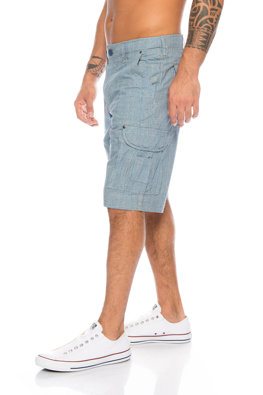 Herren Cargoshorts mit Karomuster Regular Fit H-074 - Image 8