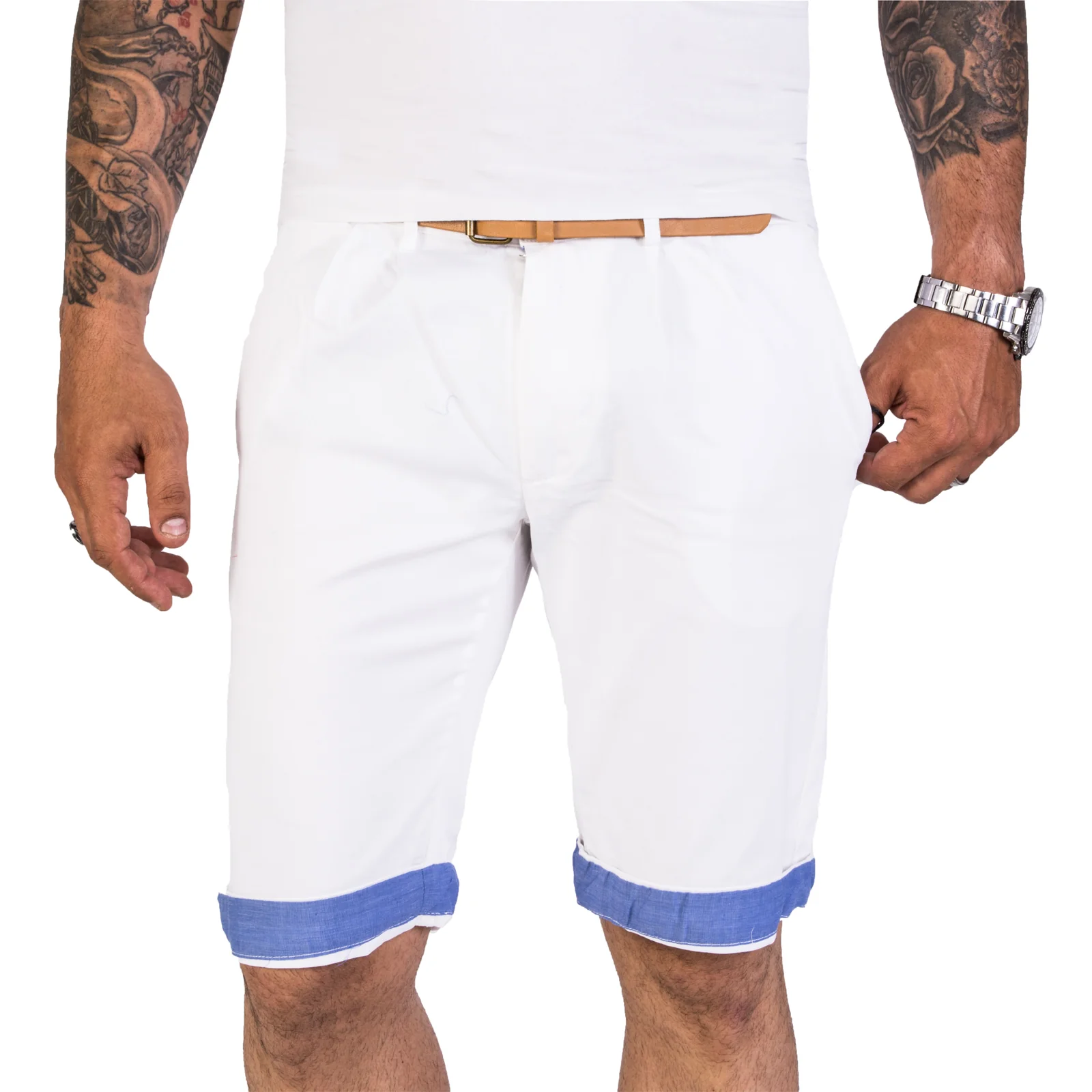 Herren Chino Shorts mit Gürtel H-187 - Image 2