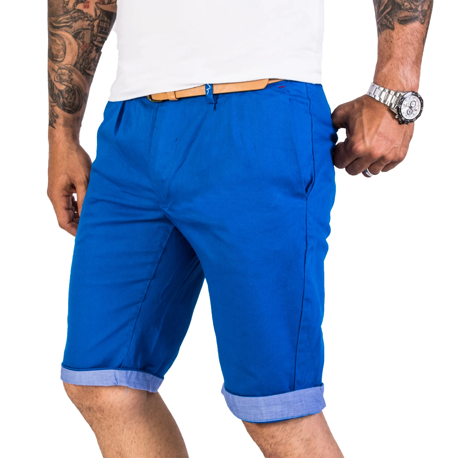 Herren Chino Shorts mit Gürtel H-187 - Image 4