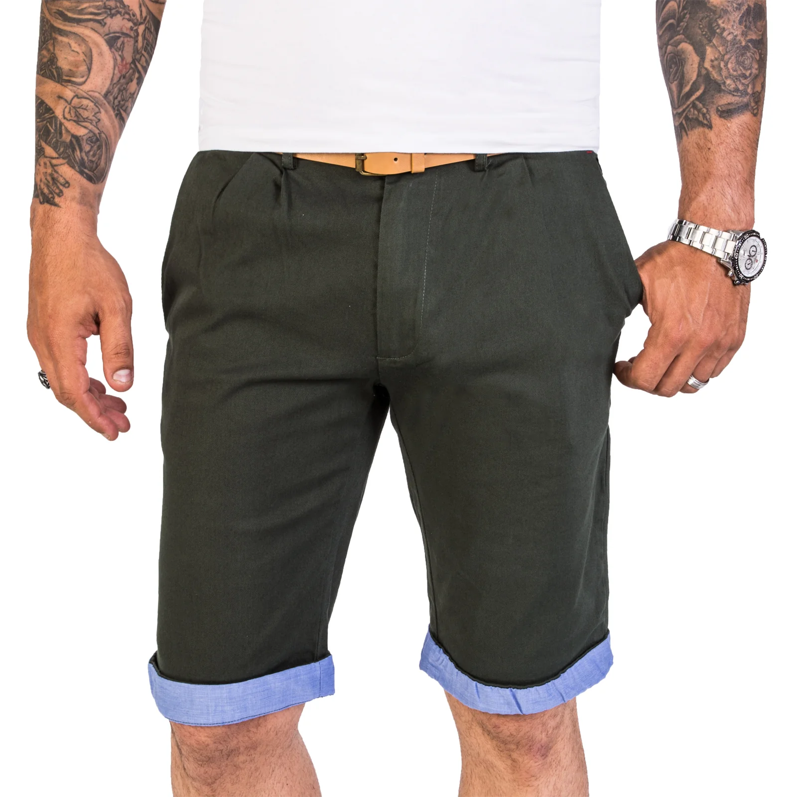 Herren Chino Shorts mit Gürtel H-187 - Image 7