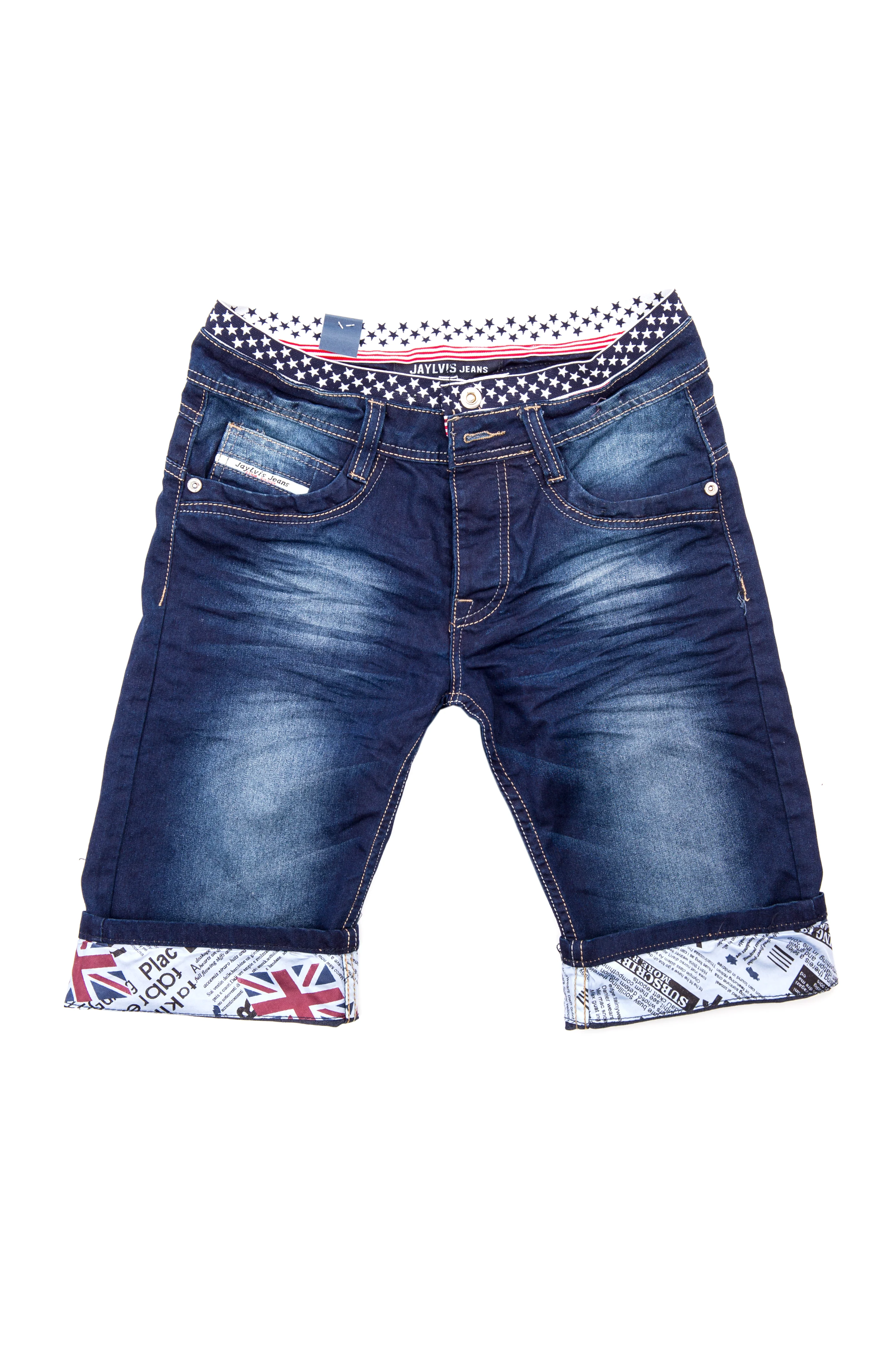 Herren Jeans Shorts Regular Fit Dunkelblau H-030 - Image 2