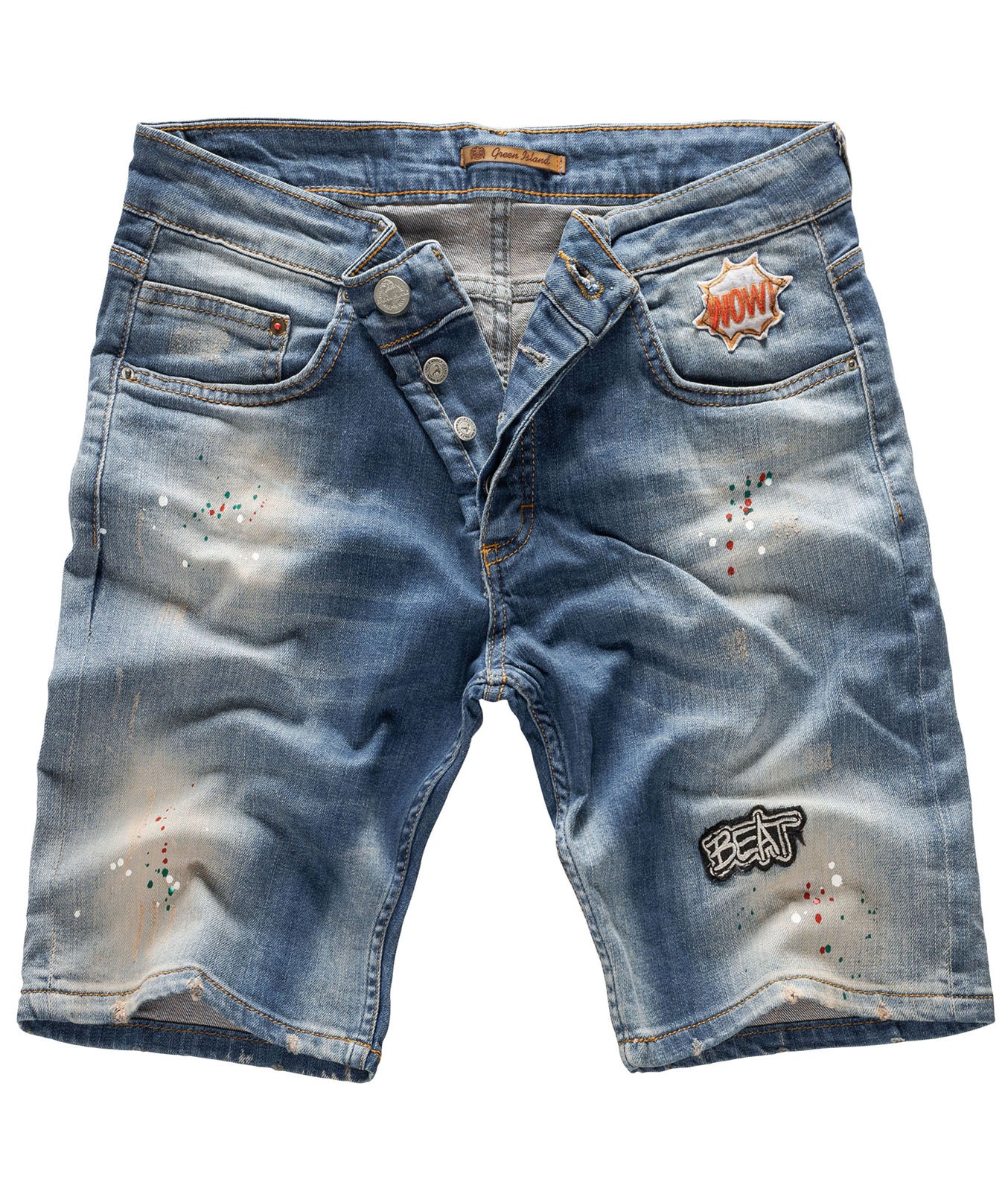 Herren Jeansshorts mit Patches H-117 - Image 5