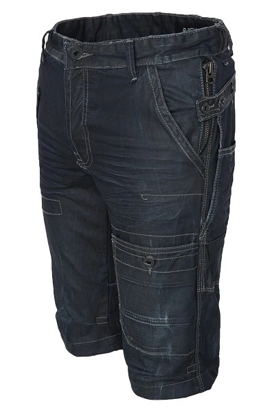 Herren Jeansshorts mit Tasche Dunkelblau H-067 - Image 2