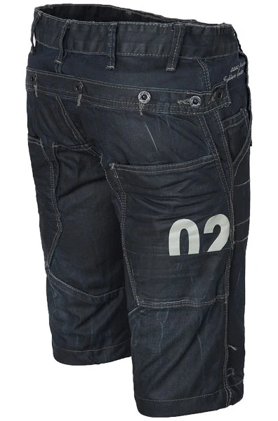 Herren Jeansshorts mit Tasche Dunkelblau H-067 - Image 3